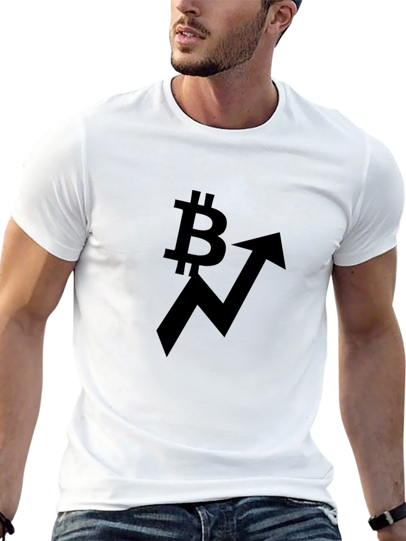 Bitcoin Upward Trend Black T-Shirt