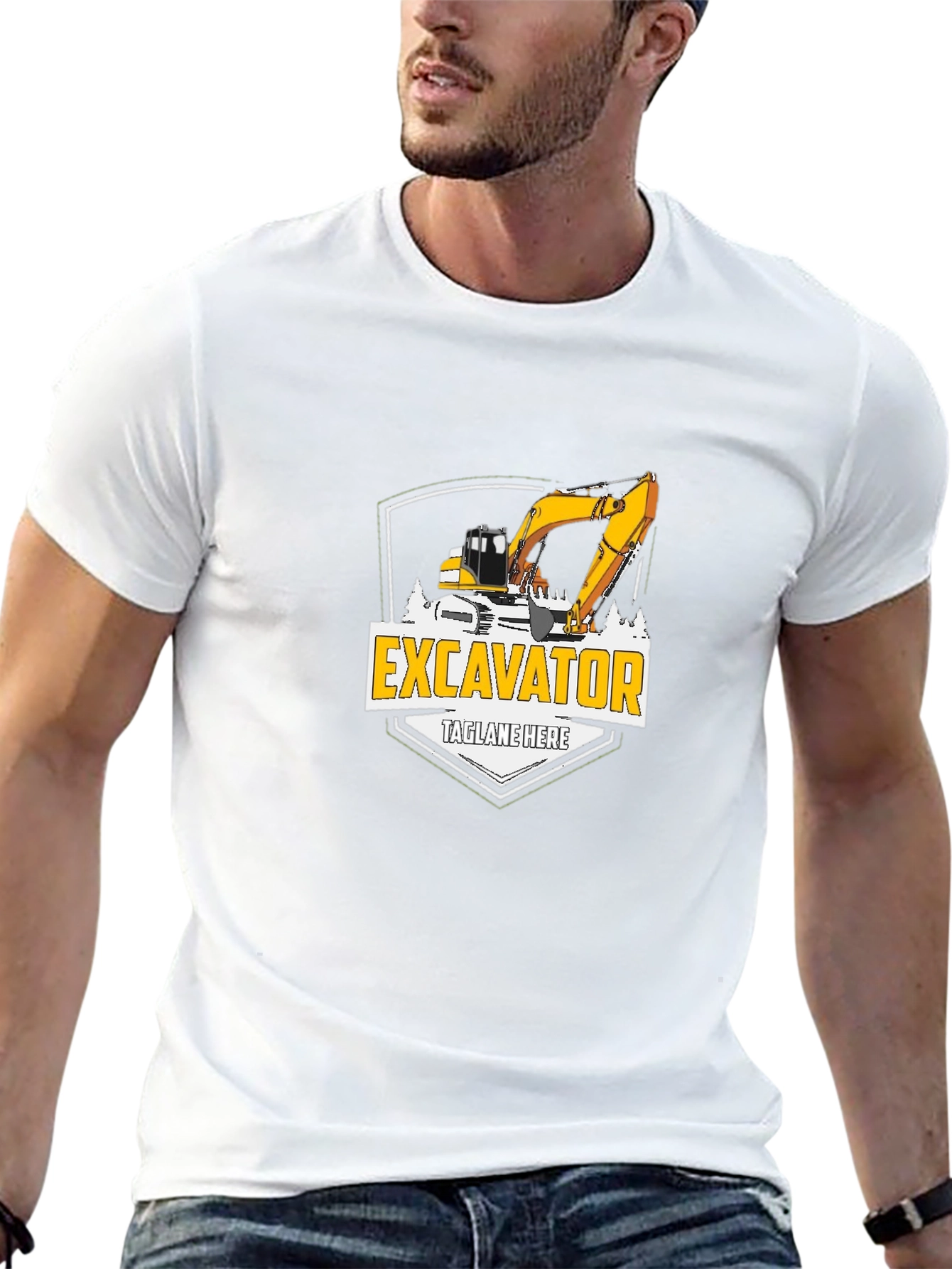 Excavator Graphic Tee - Construction Vehicle T-Shirt