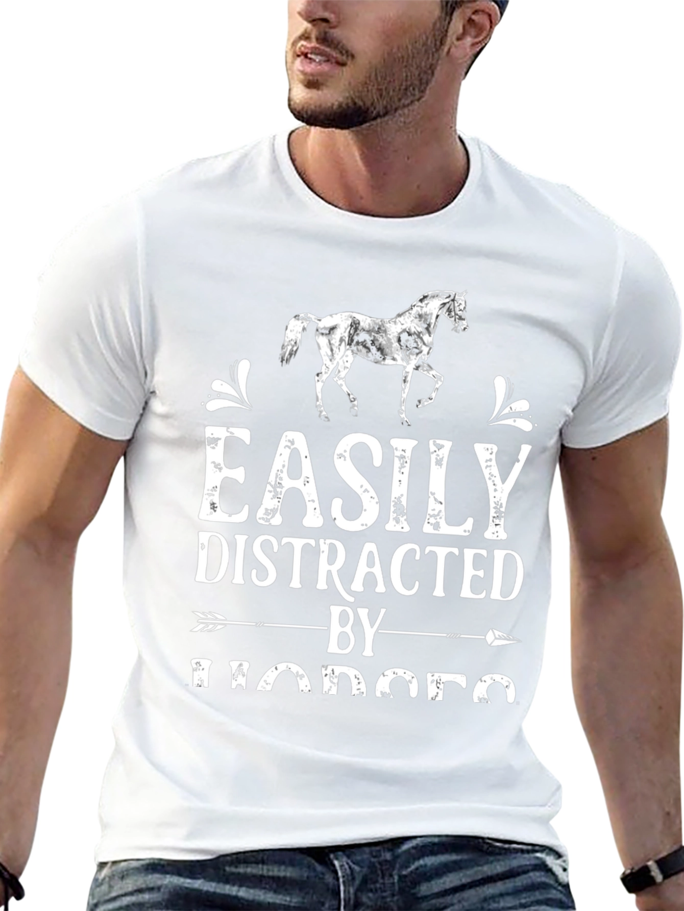 Easily Distracted by Horses Graphic T-Shirt