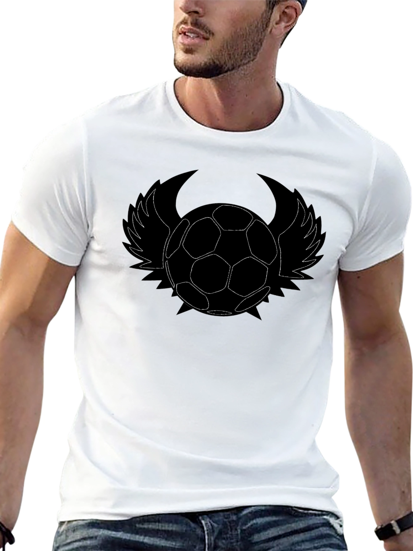 Soccer Ball Wings Graphic T-Shirt