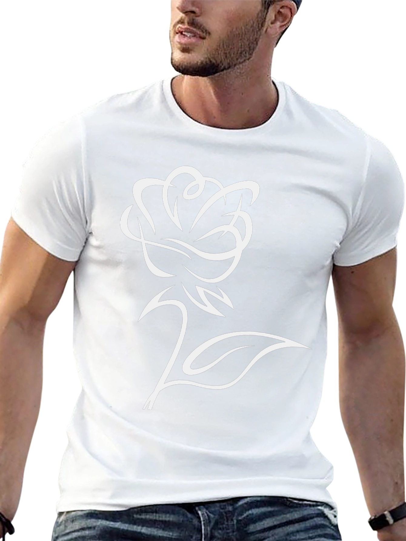 Black Rose Graphic Tee - Stylish Mens T-Shirt