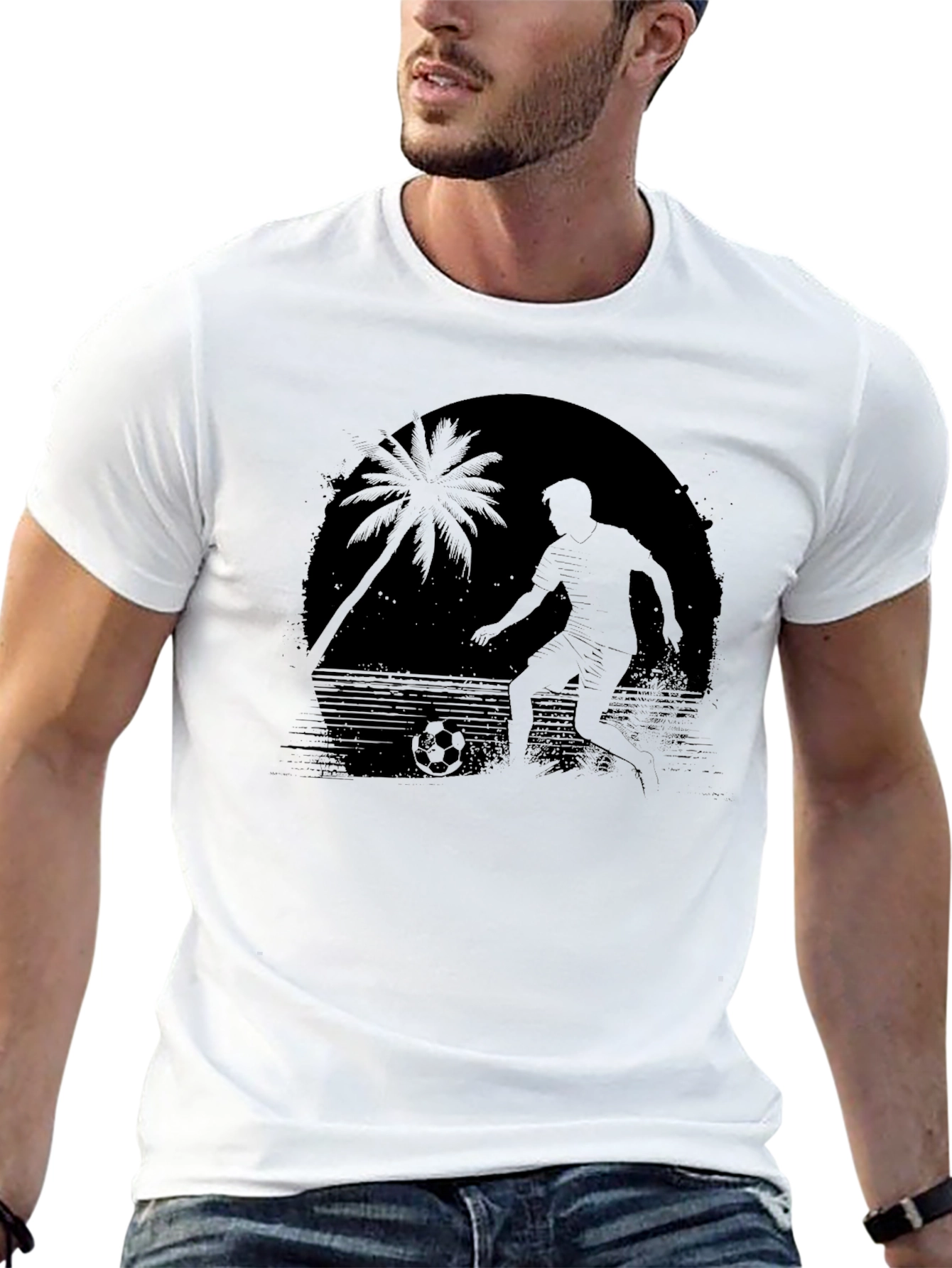 Beach Soccer Silhouette T-Shirt - Cool Graphic Tee