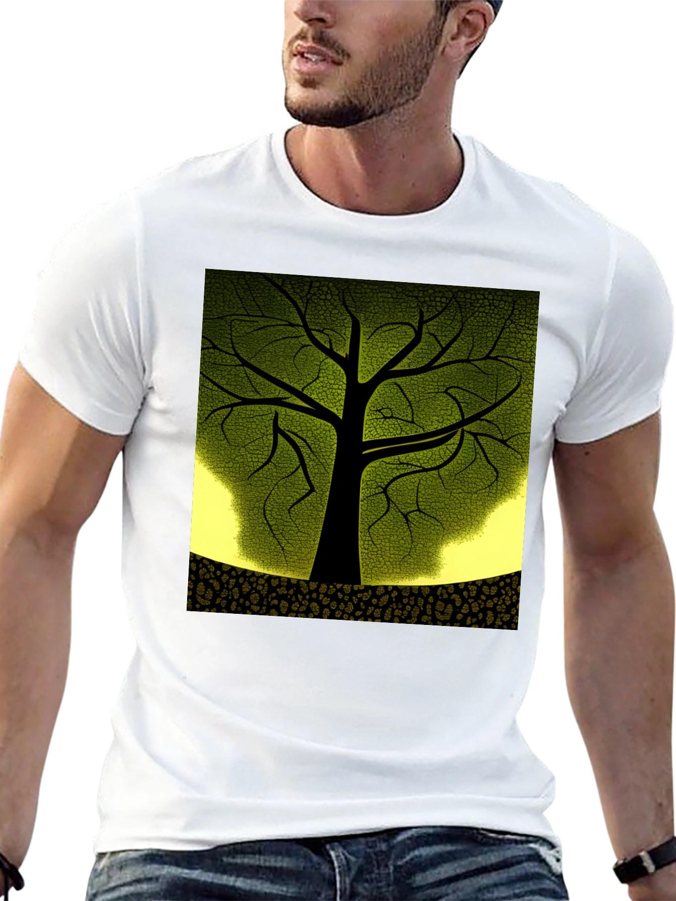 Nature Inspired Tree Graphic Black T-Shirt