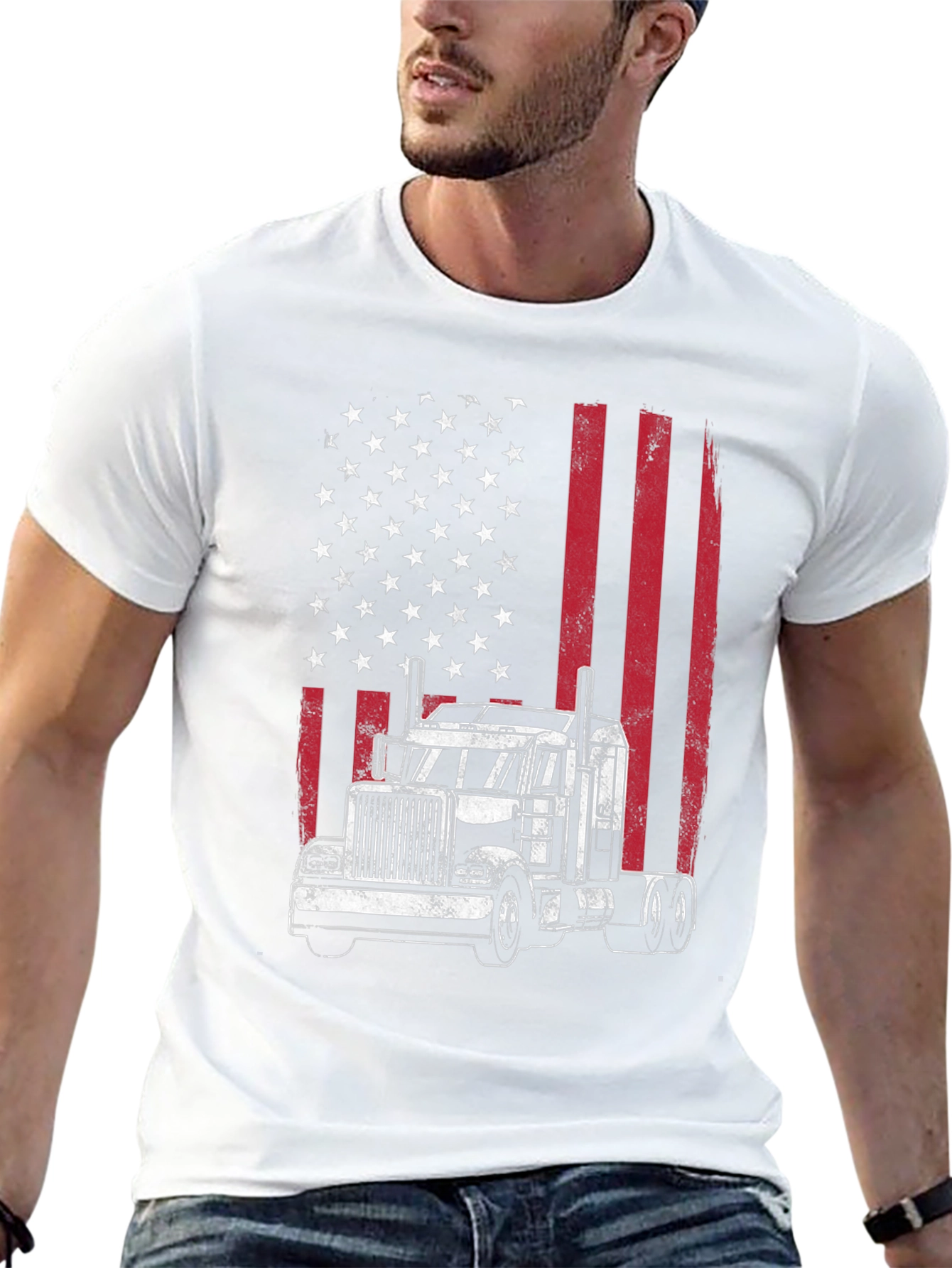 American Flag Trucker T-Shirt