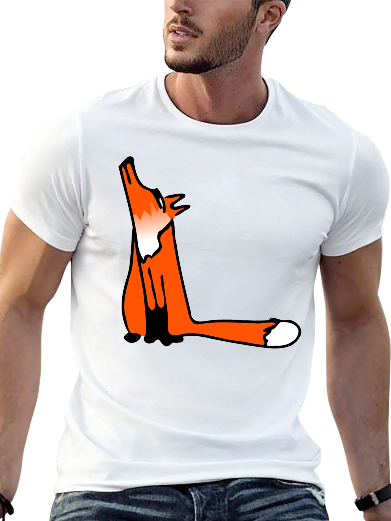 Fox Graphic Black T-Shirt - Mens Casual Tee
