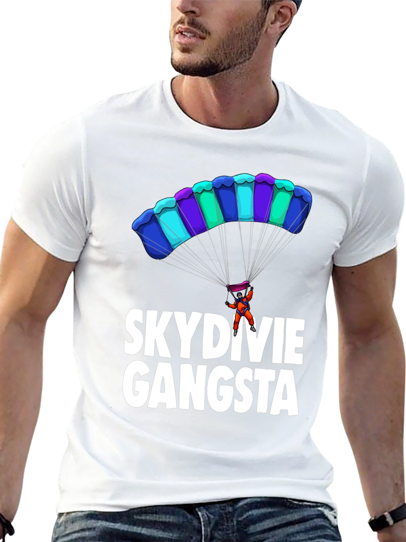 Skydiving Gangsta Graphic T-Shirt