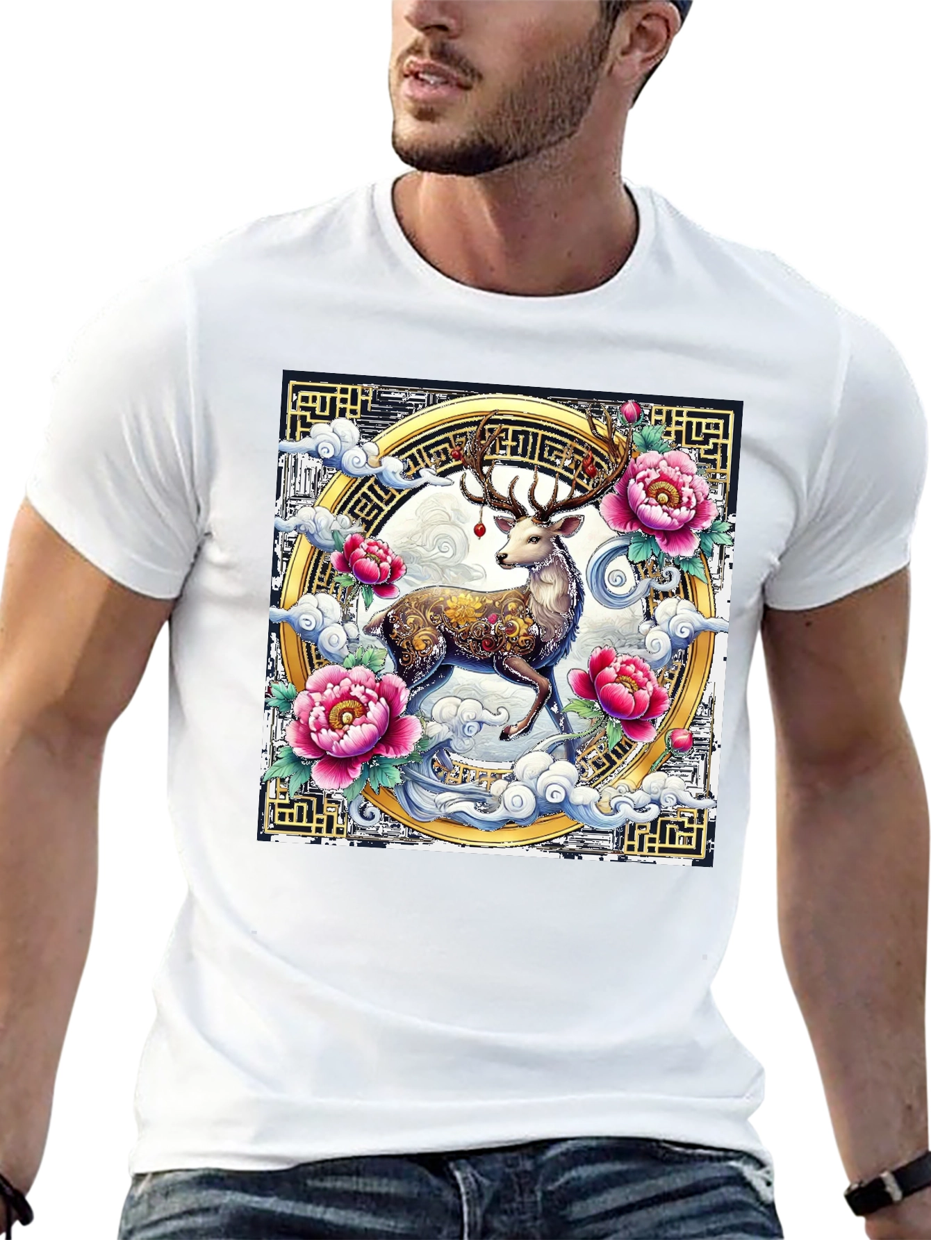 Deer Floral Graphic T-Shirt