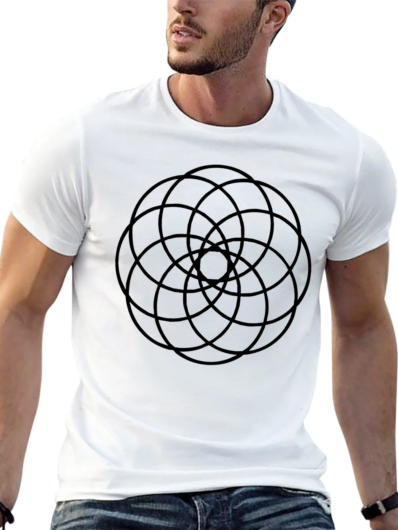 Geometric Circle T-Shirt - Modern Design Casual Wear