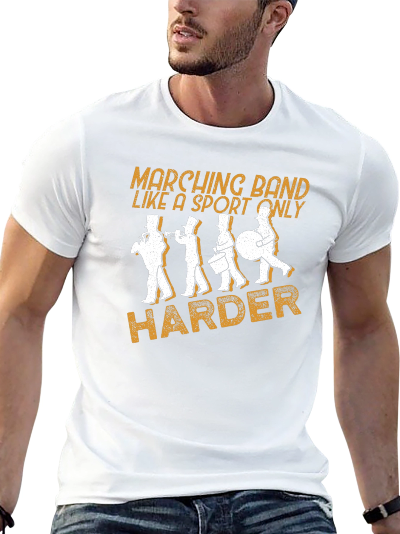 Marching Band Harder Black Graphic Tee