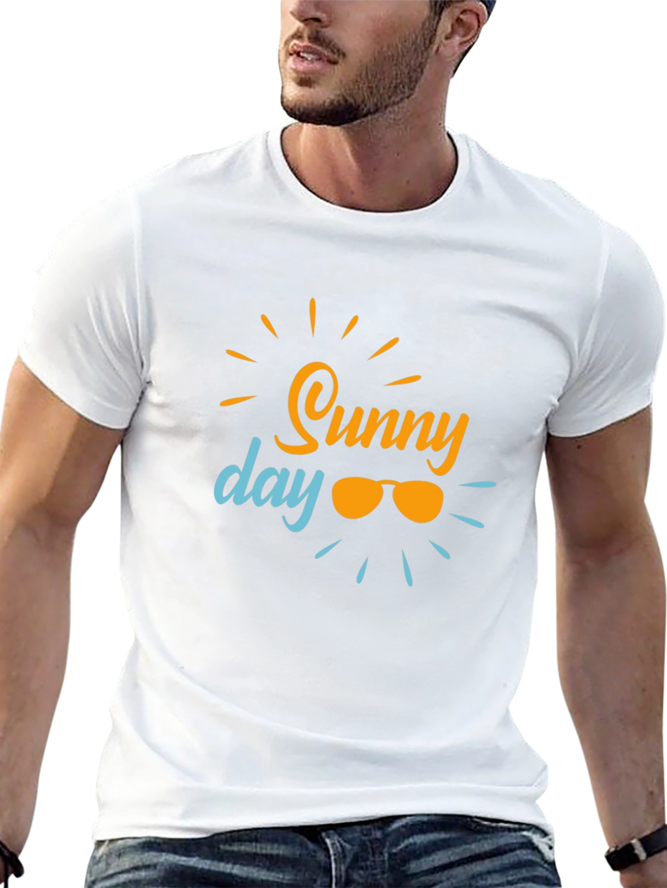 Sunny Day Graphic Tee - Black Cotton T-Shirt