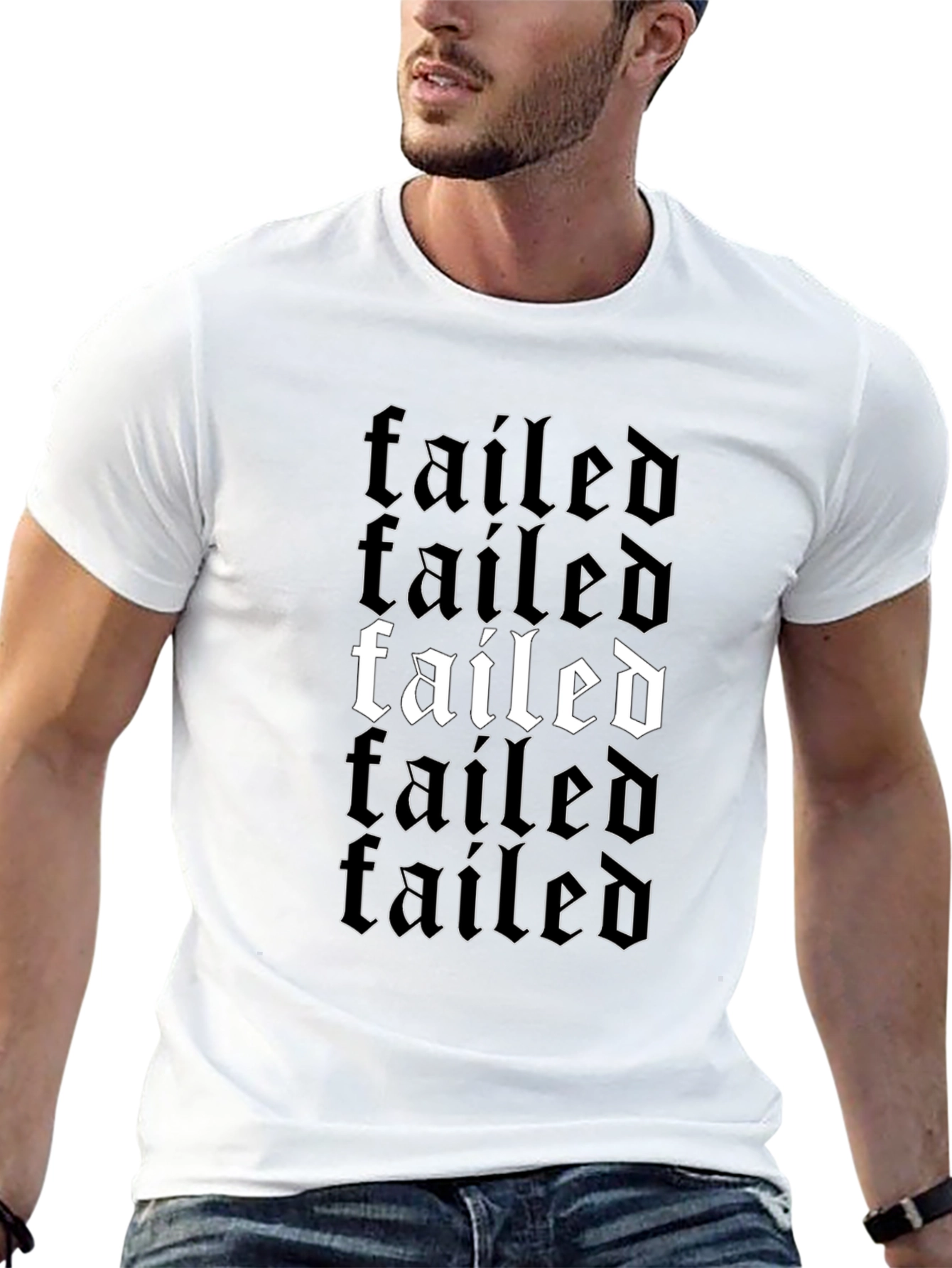 Failed Graphic Print Black T-Shirt