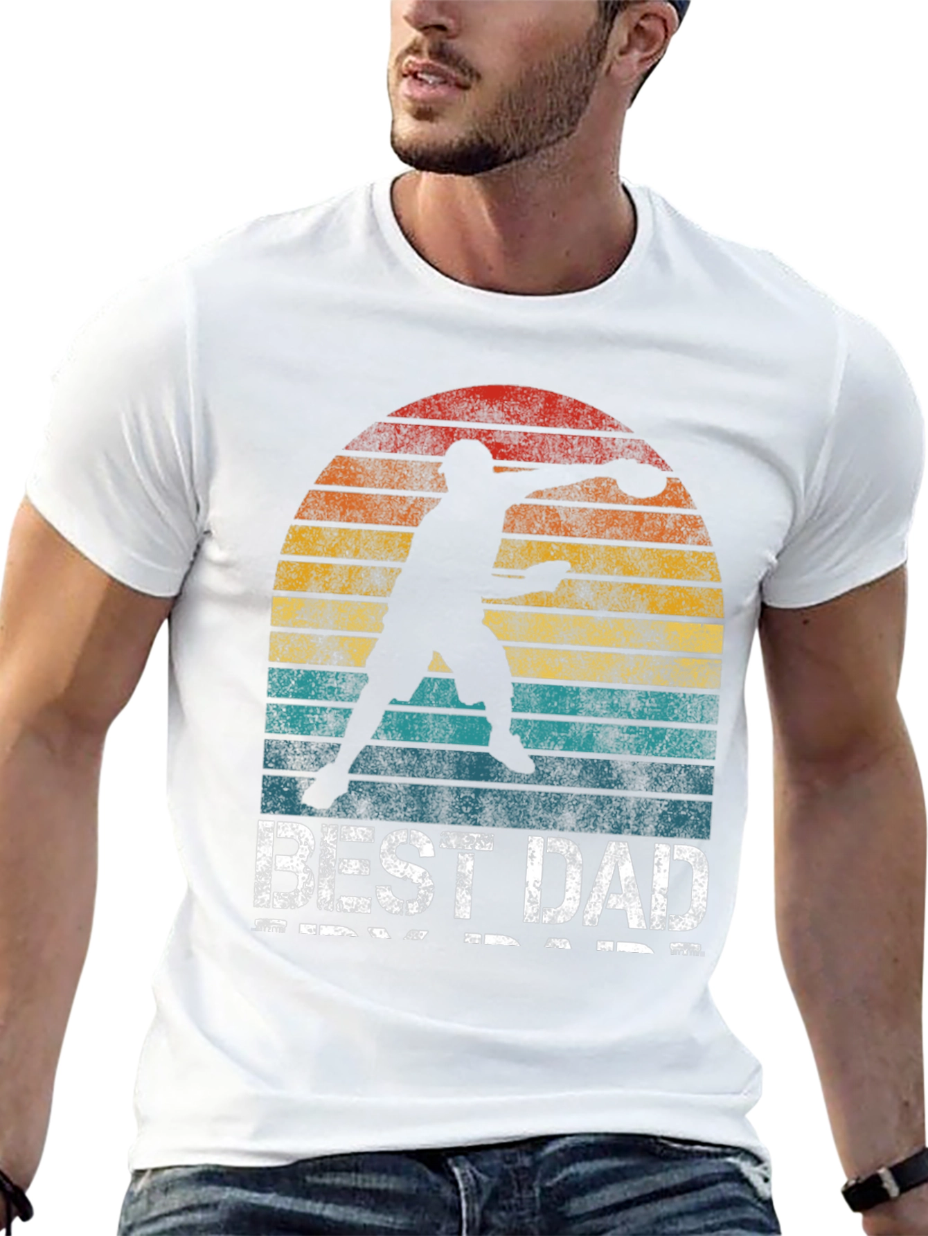 Best Dad Ever T-Shirt Frisbee Thrower Graphic Tee