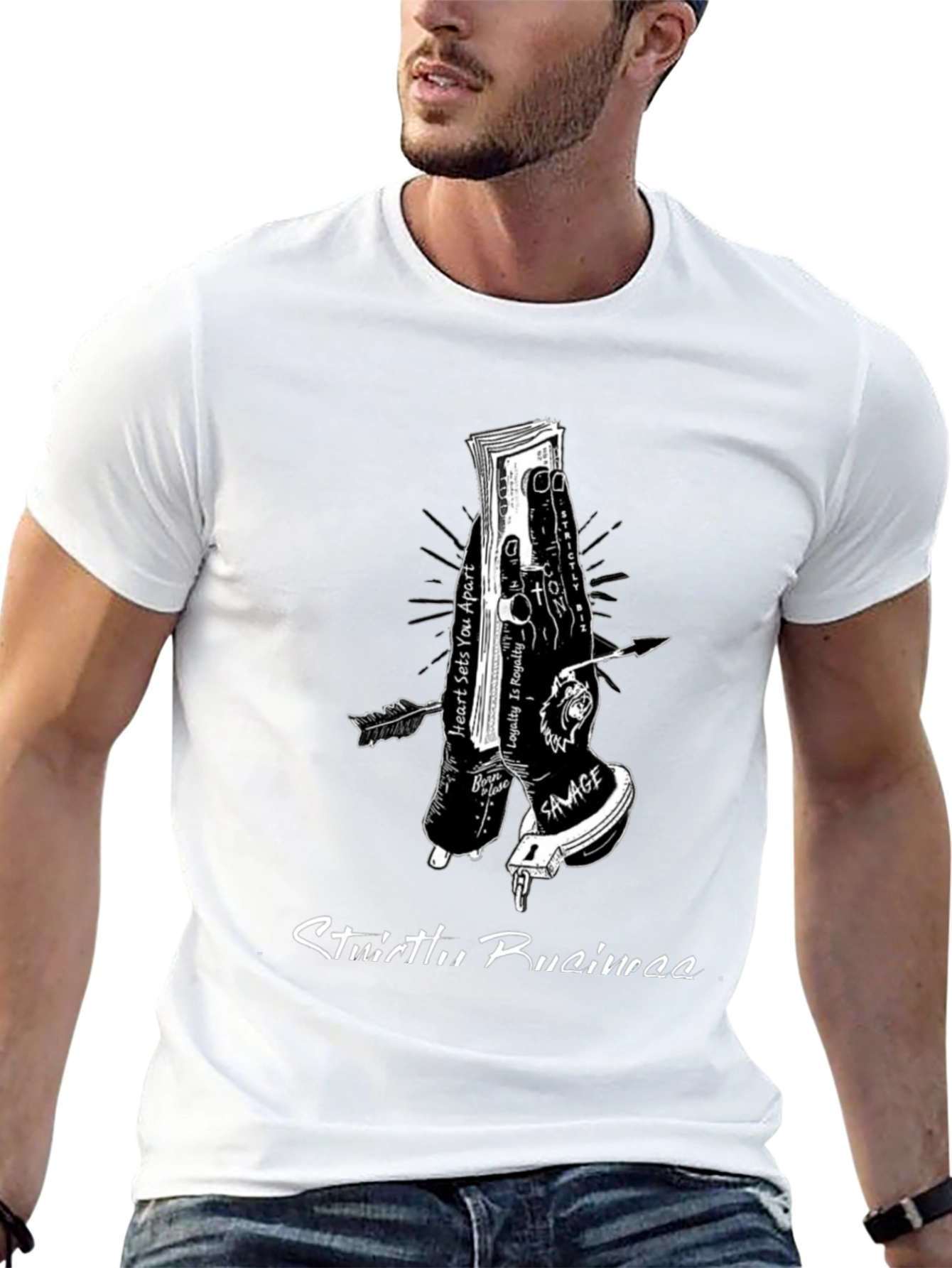 Strictly Business Graphic Tee - Black