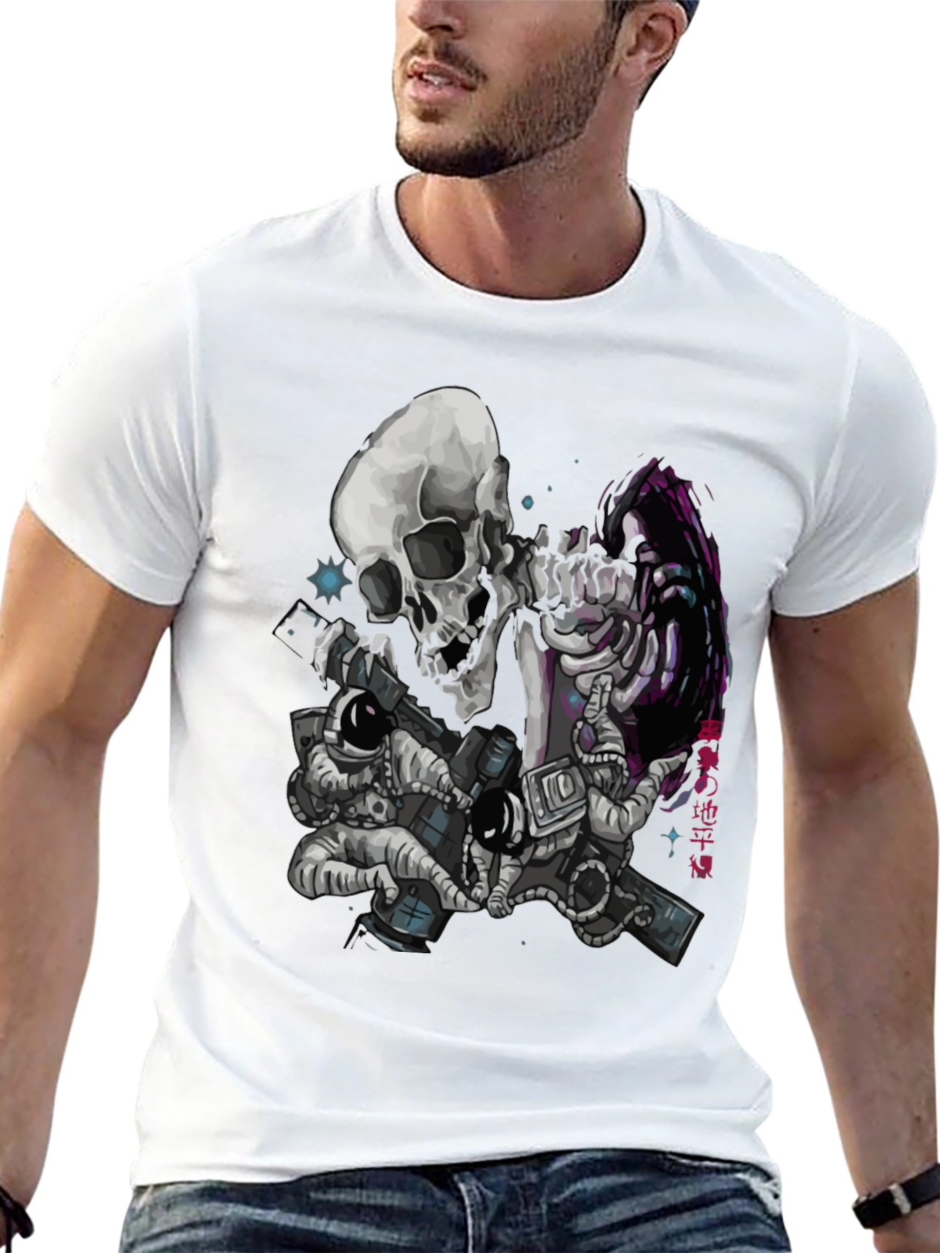 Astronaut Skeleton Graphic T-Shirt