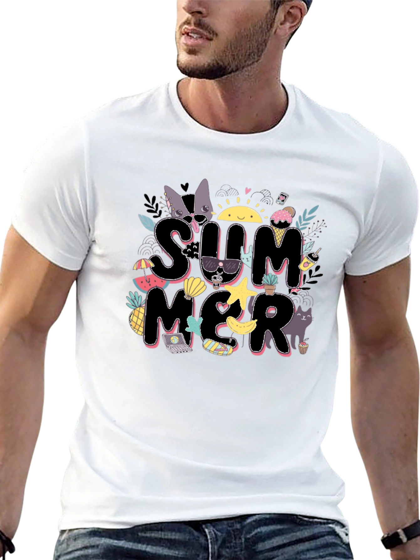 Summer Graphic T-Shirt - Black