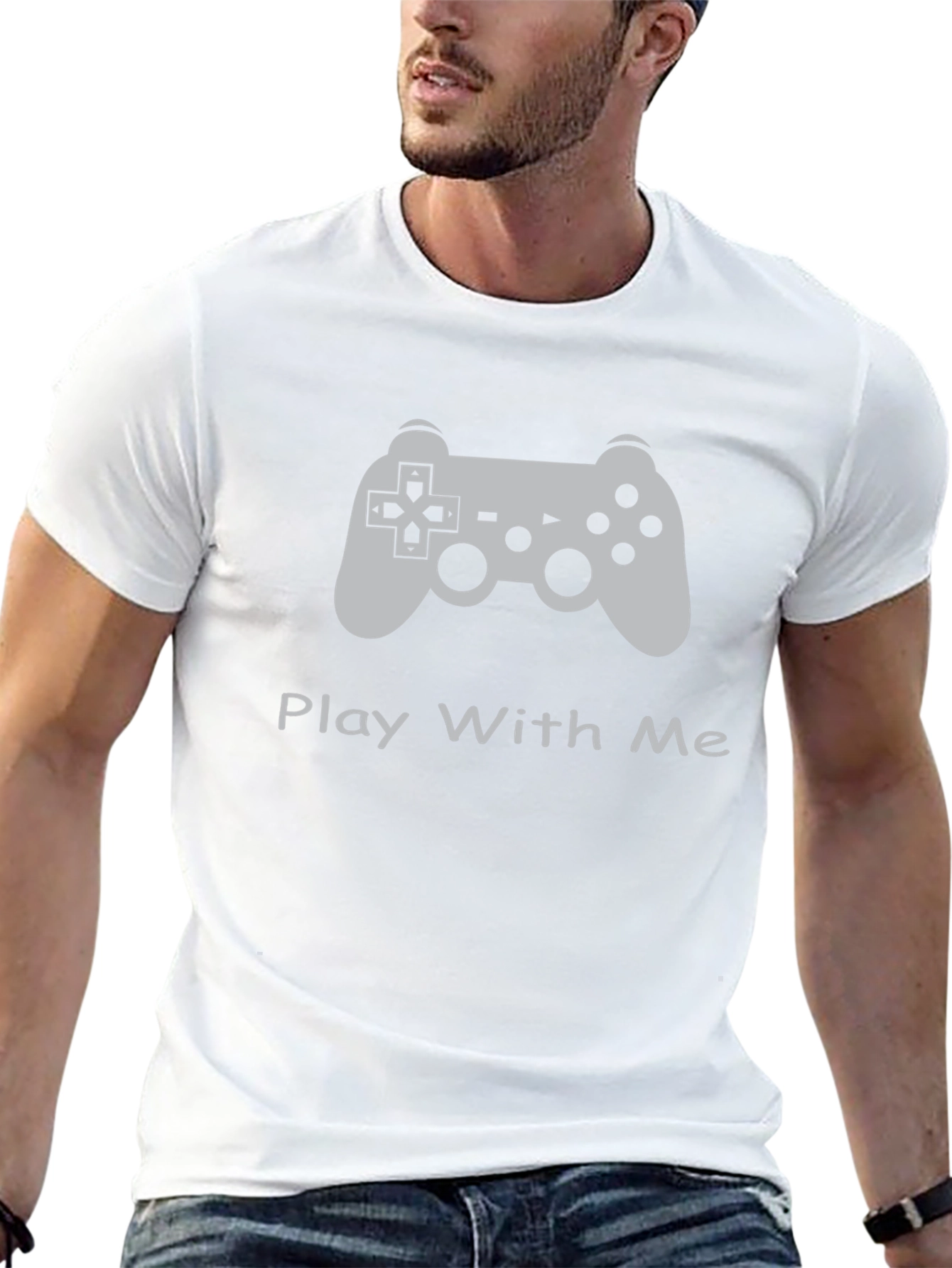 Play With Me Gaming Controller T-Shirt - Black