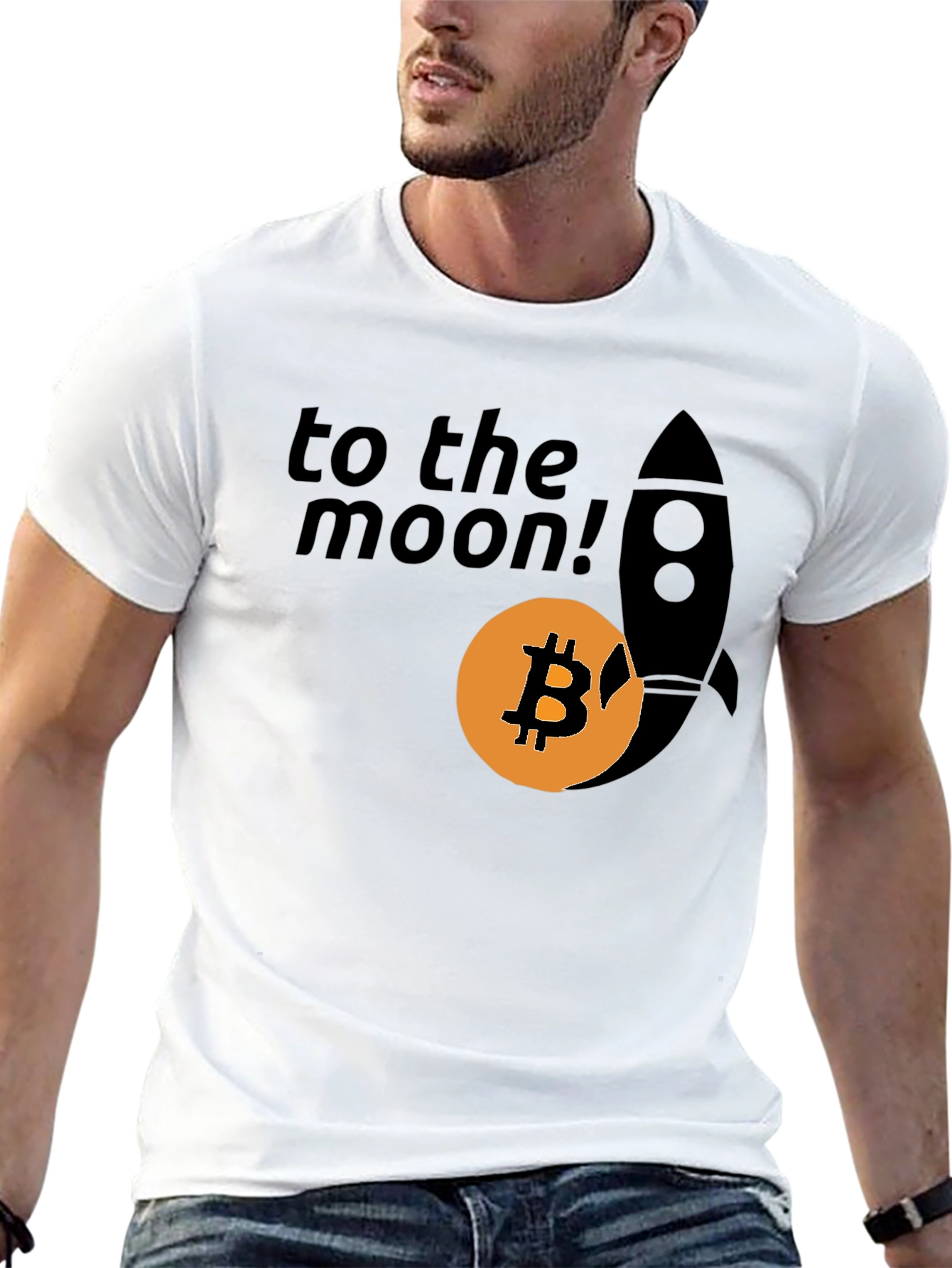 Bitcoin To The Moon T-Shirt Crypto Rocket