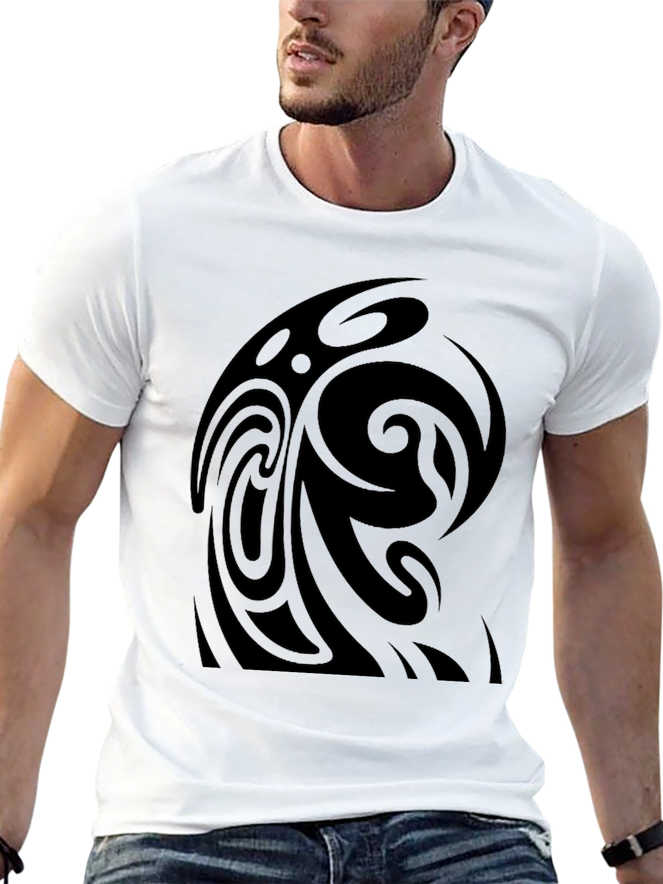Tribal Swirl Black T-Shirt