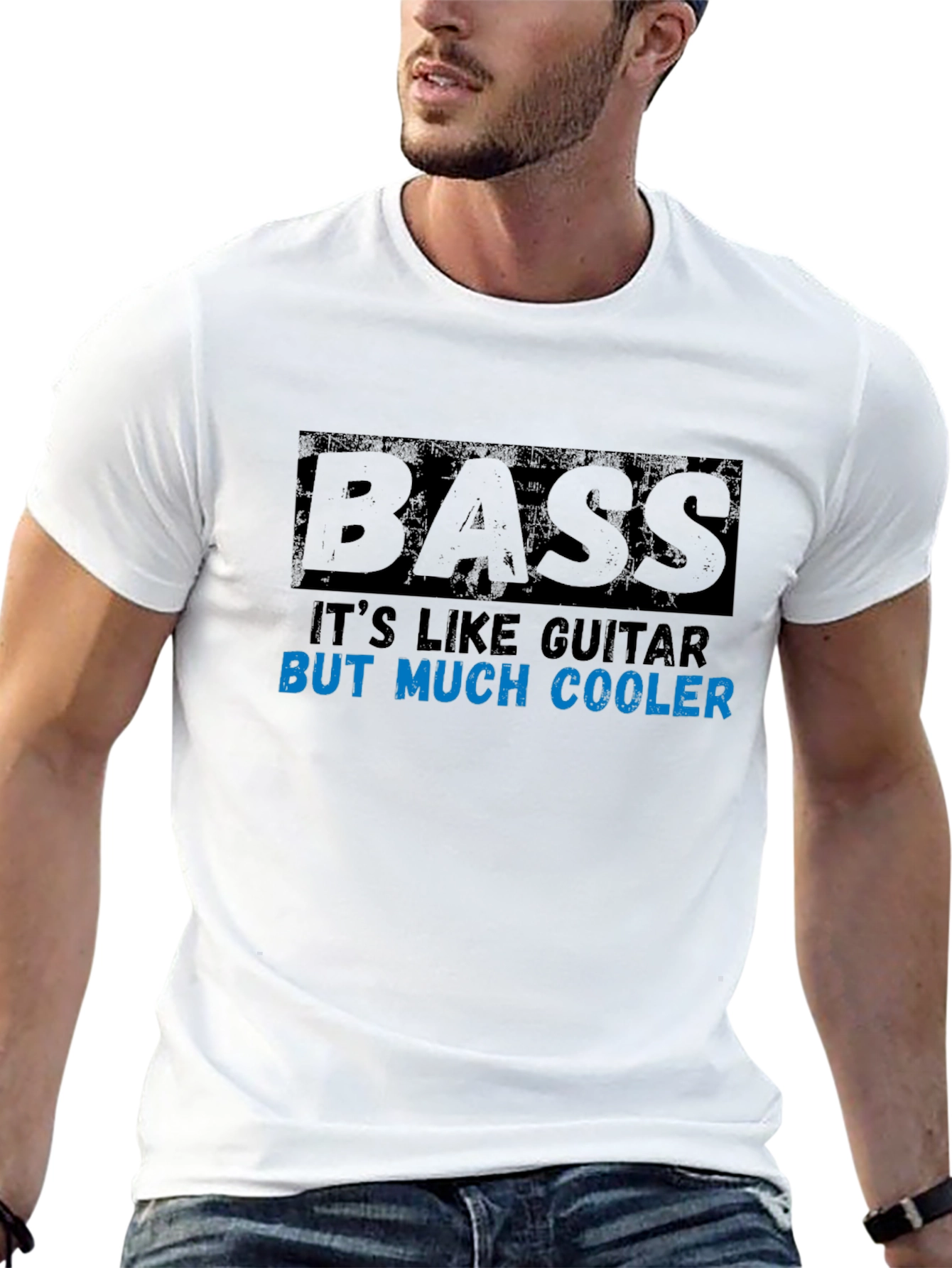 Bass Guitar Much Cooler Black Graphic T-Shirt
