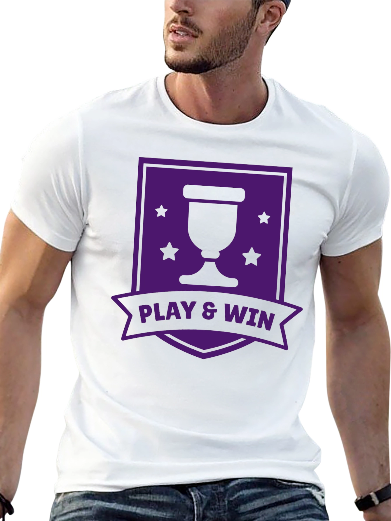 Play & Win Graphic T-Shirt - Black Casual Tee