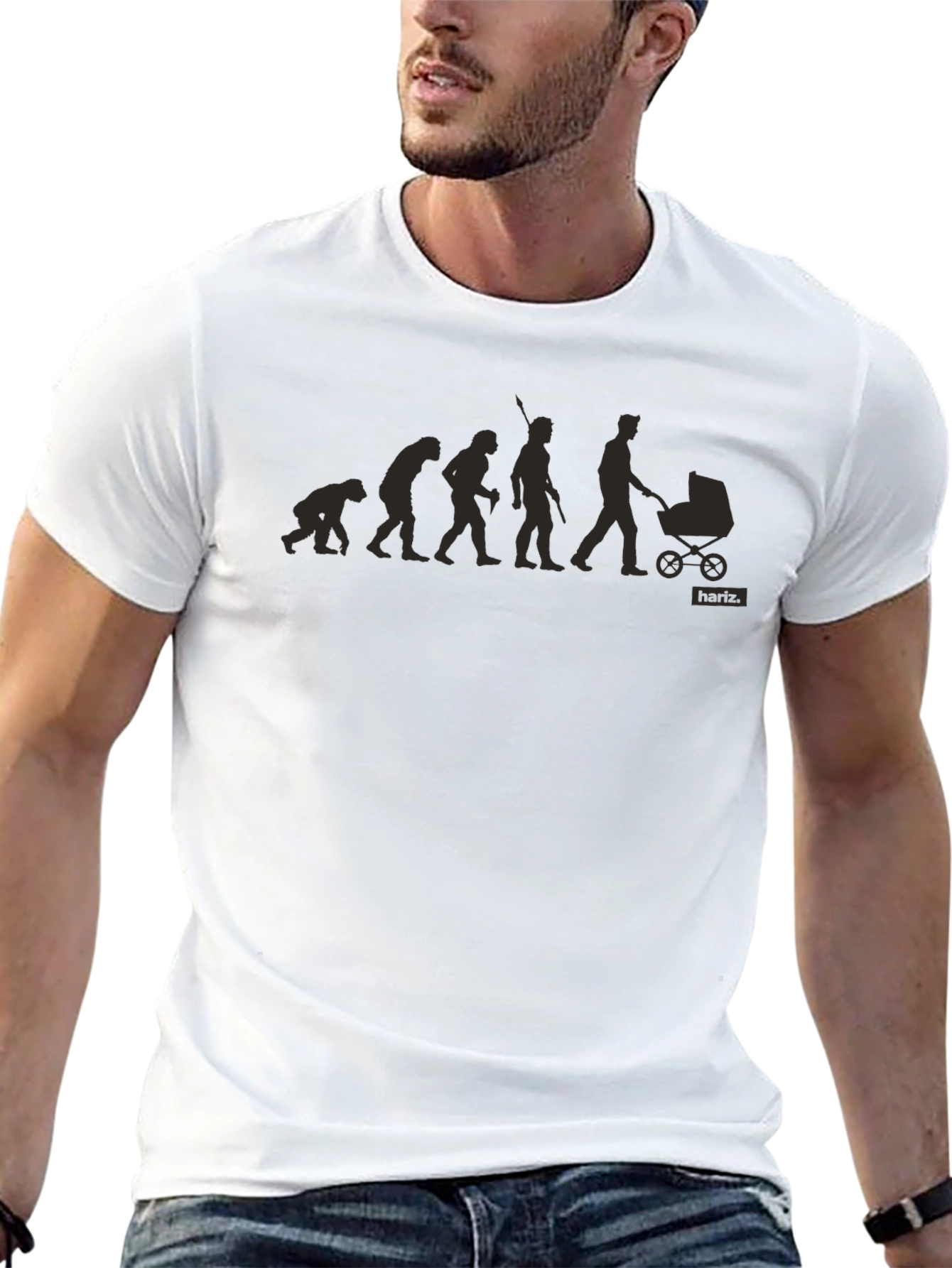 Evolution of Dad Black T-Shirt - Funny Fatherhood Tee