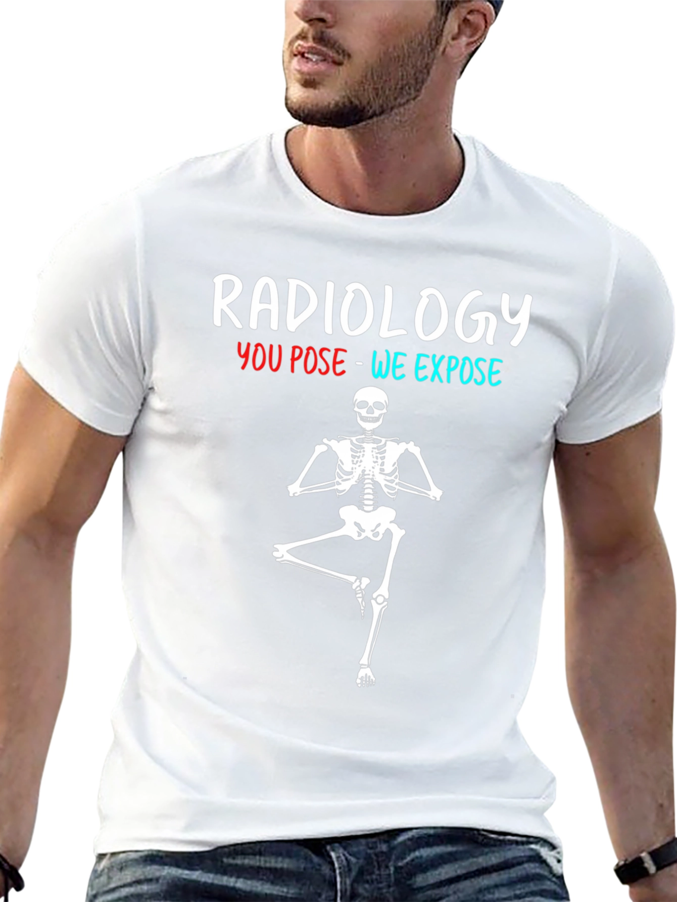 Radiology Yoga Skeleton T-Shirt Funny X-Ray Tee
