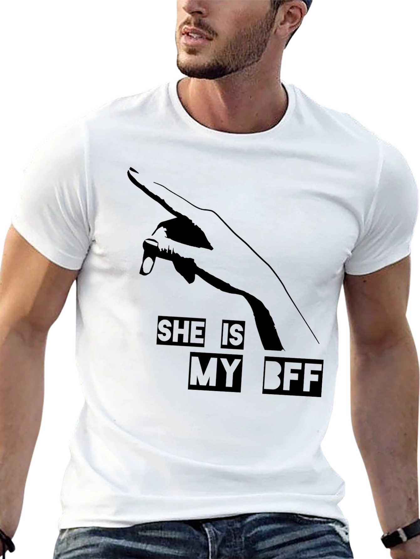 She is My BFF T-Shirt Black Graphic Tee