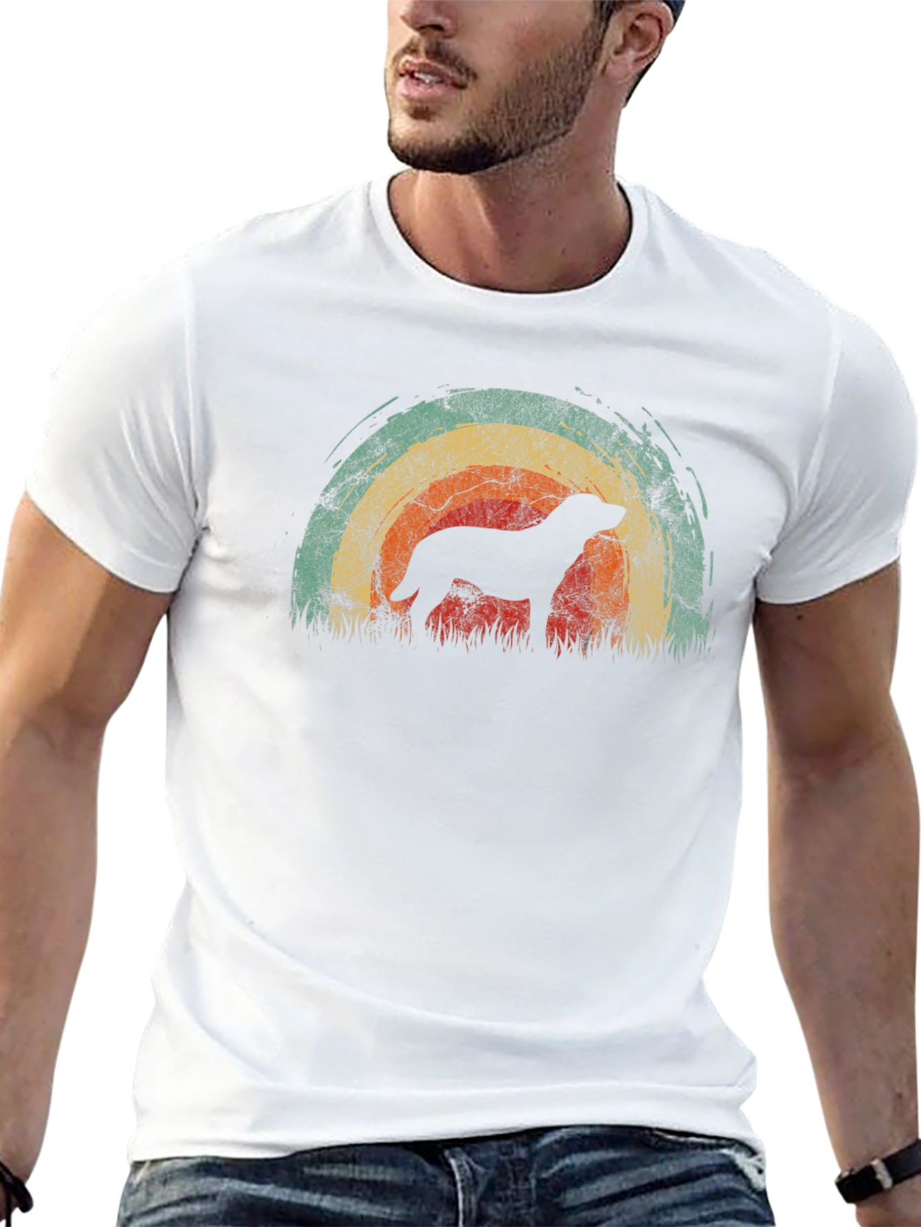 Retro Dog Silhouette Graphic T-Shirt
