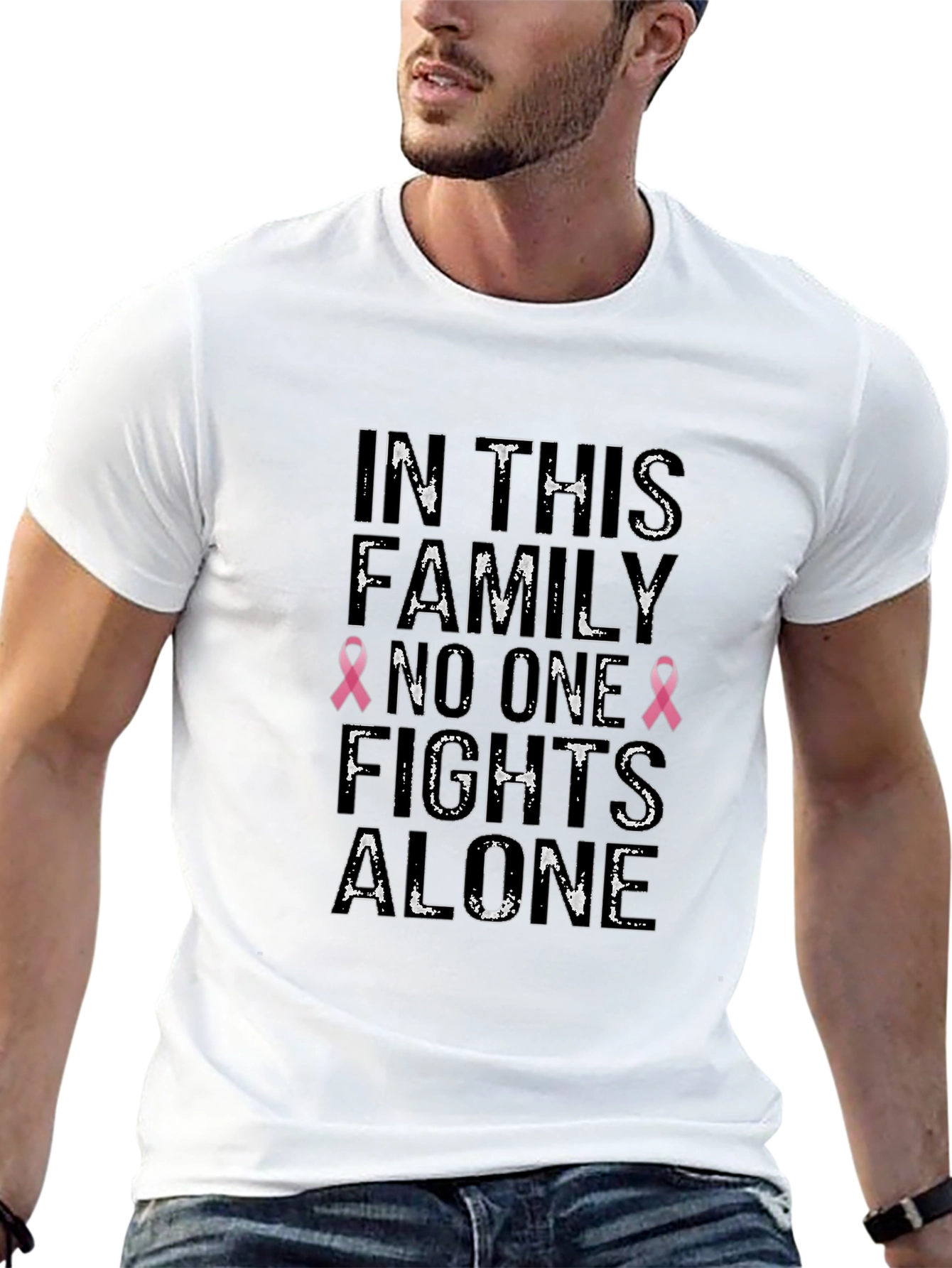 Family Fights Alone Breast Cancer Awareness T-Shirt