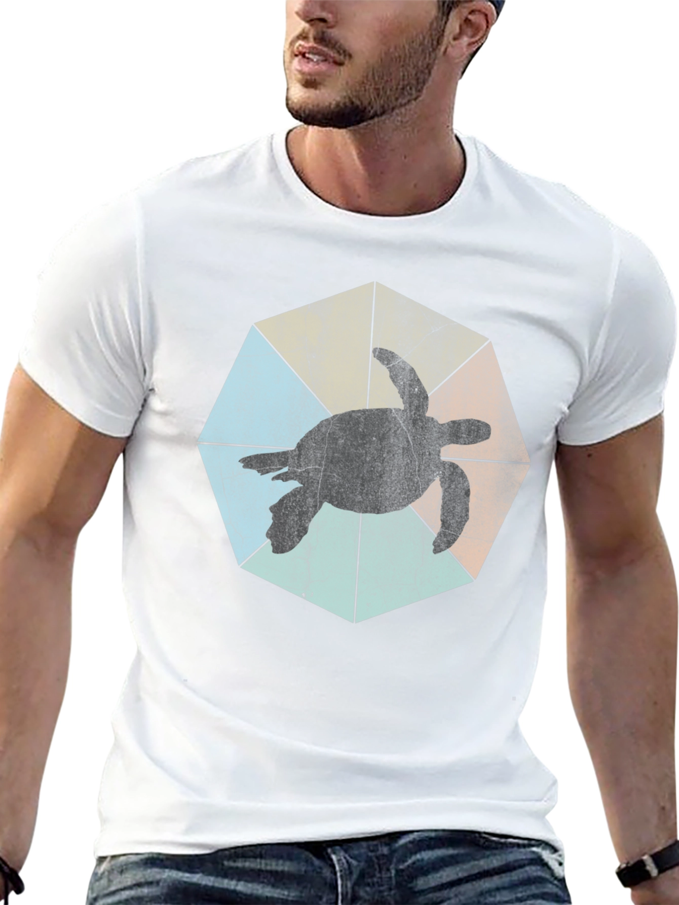 Turtle Silhouette Graphic Tee - Black