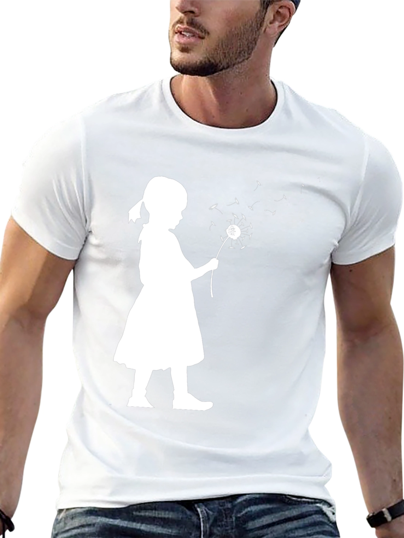 Girl Blowing Dandelion T-Shirt - Stylish Casual Wear