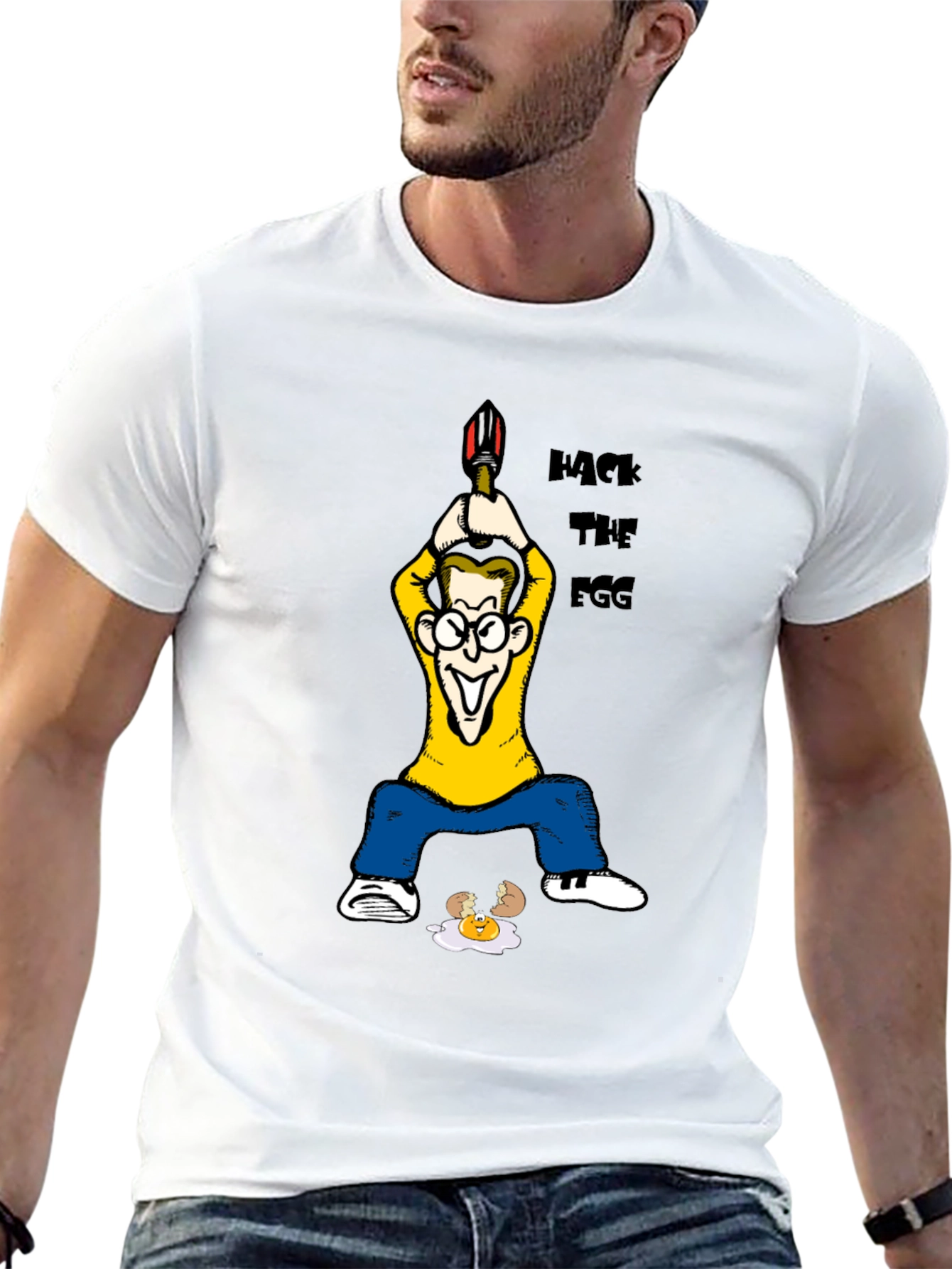 Hack The Egg T-Shirt - Funny Cartoon Design