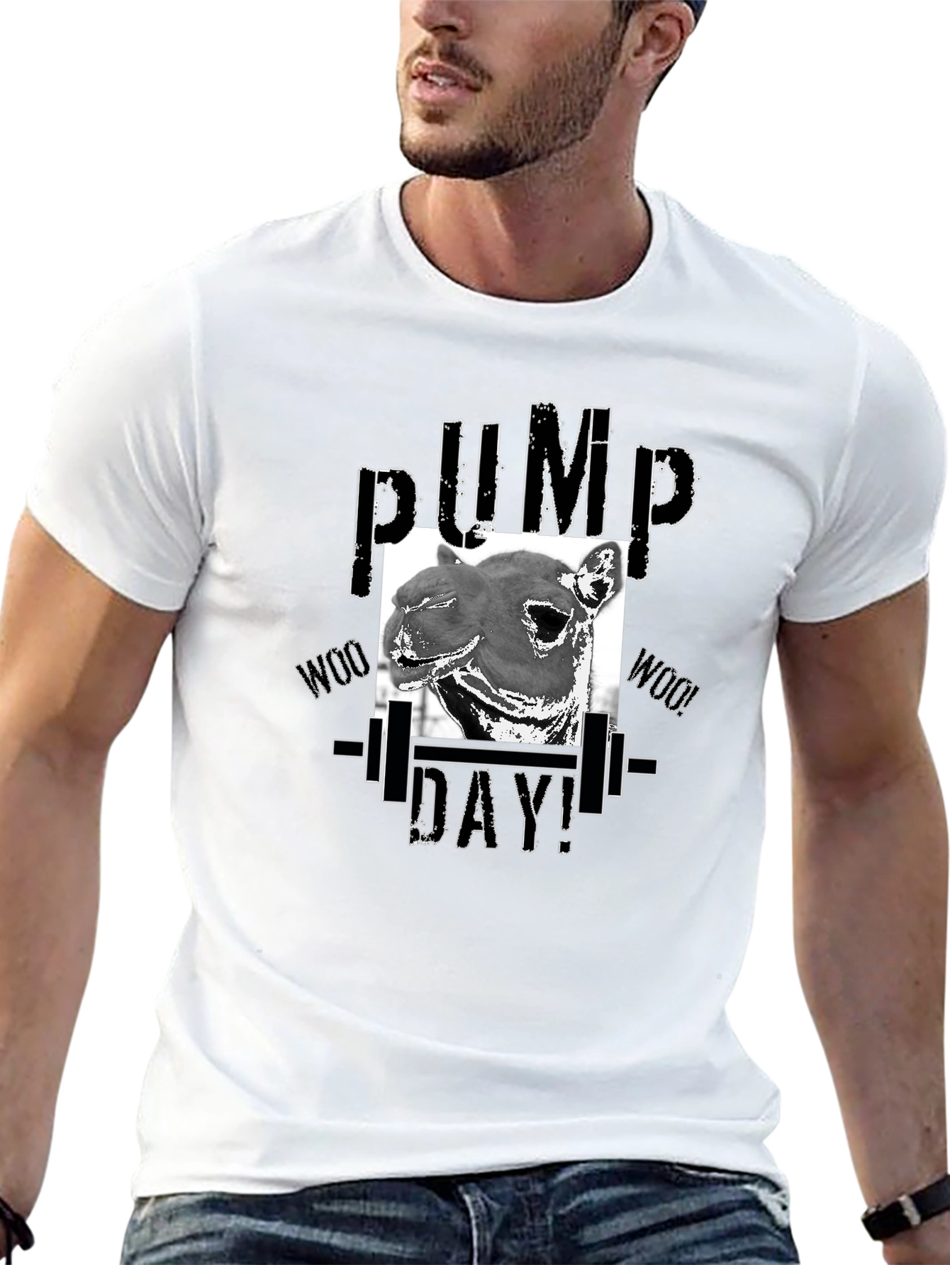 Pump Day Camel T-Shirt - Gym Workout Apparel