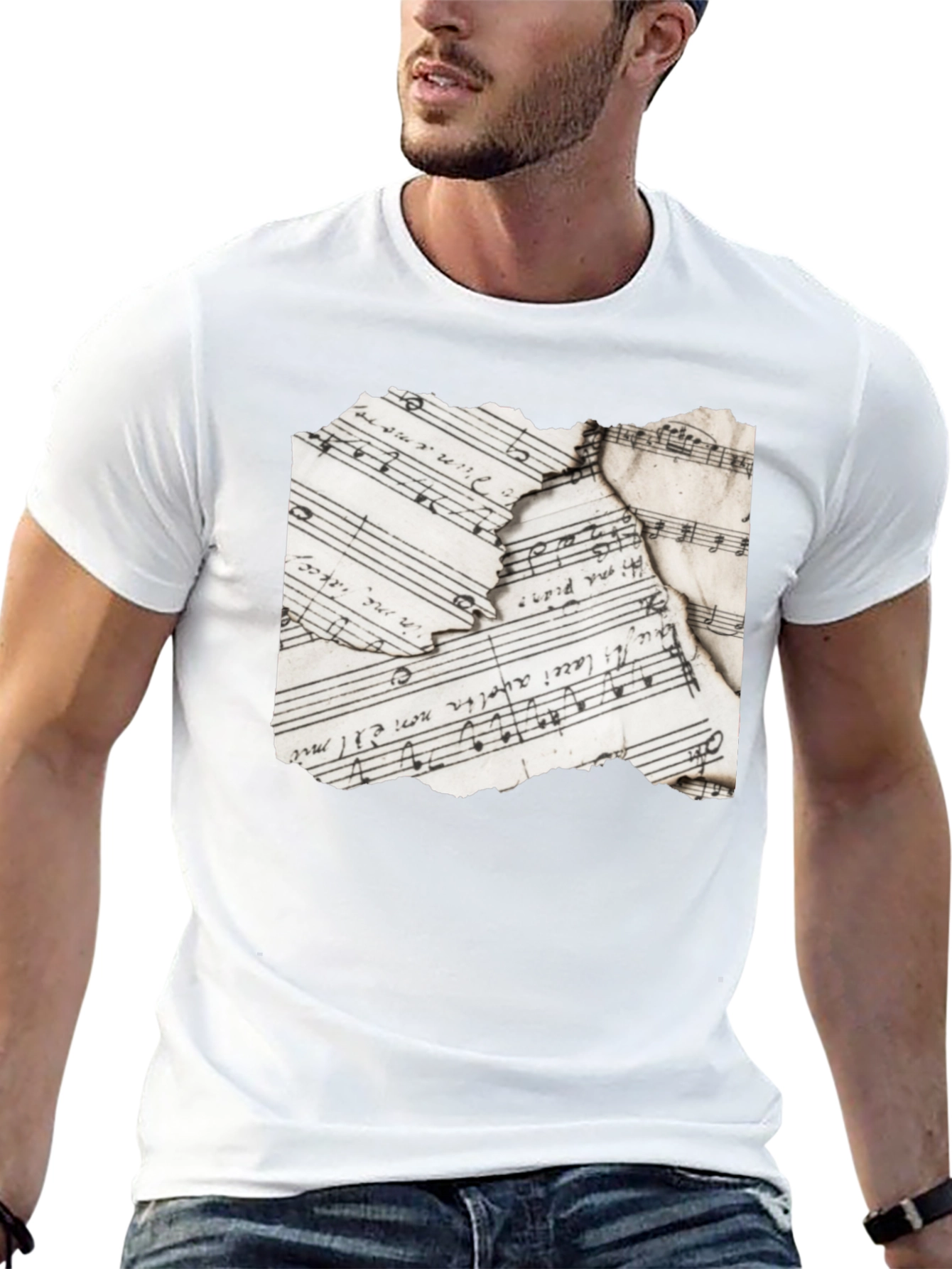 Sheet Music Graphic Black T-Shirt