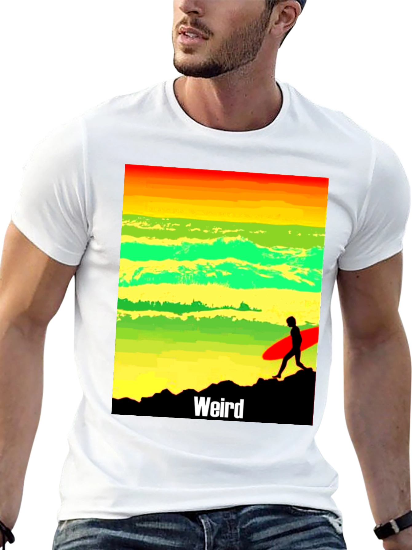 Weird Surf T-Shirt - Rasta Inspired Graphic Tee