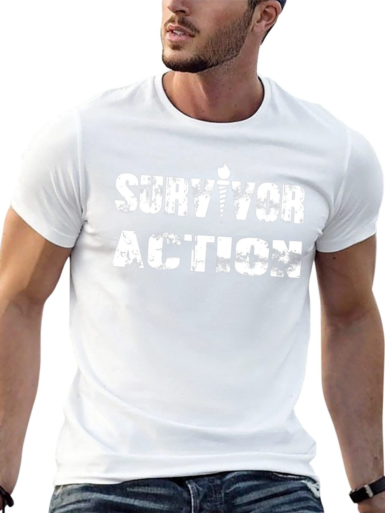 Survivor Action Graphic Black T-Shirt