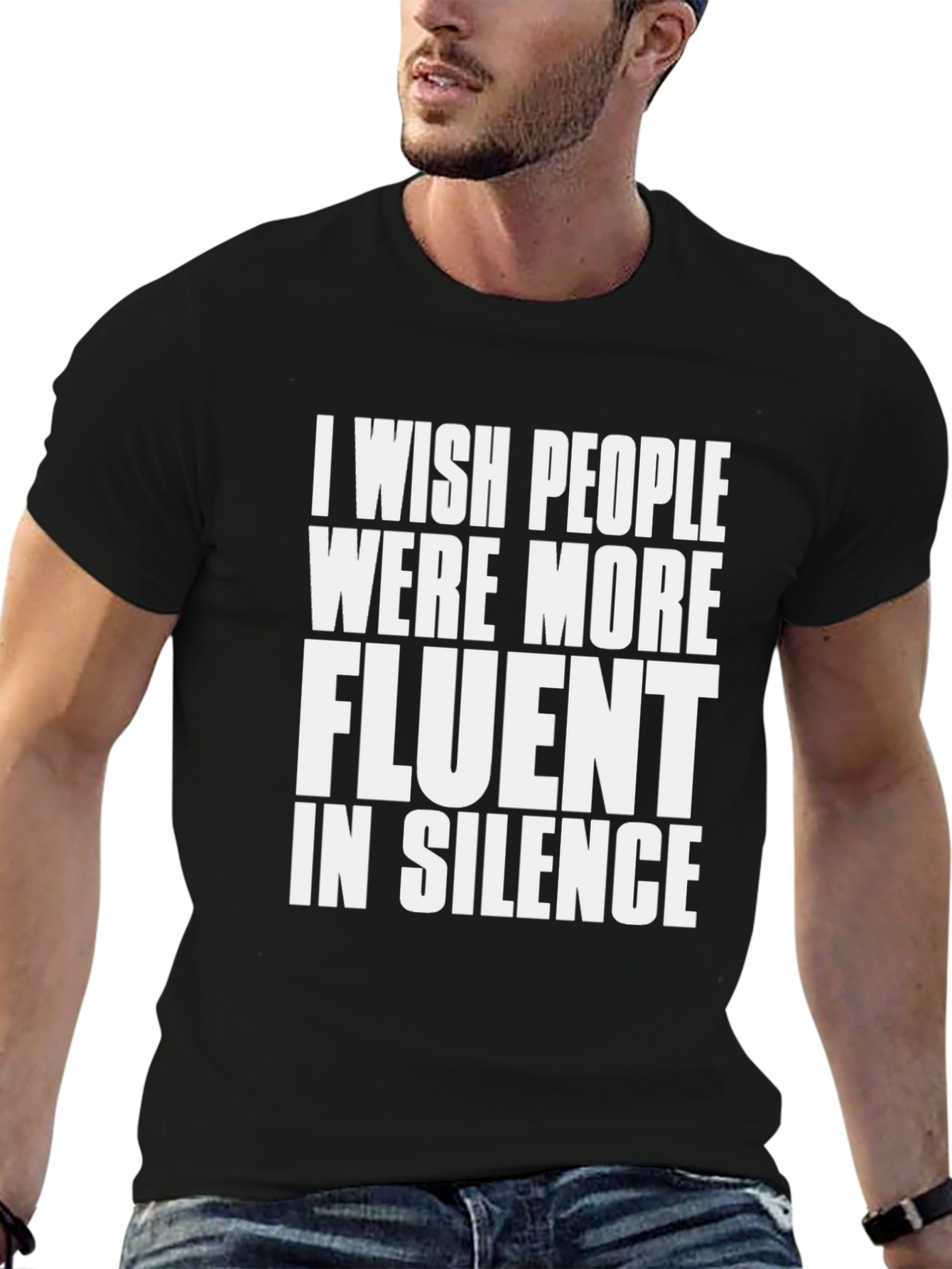 Fluent in Silence Black Graphic T-Shirt