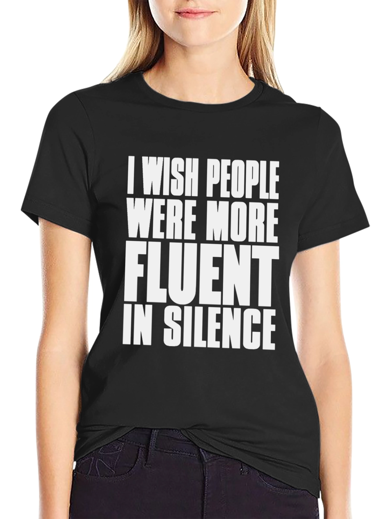 Fluent in Silence Black Graphic T-Shirt