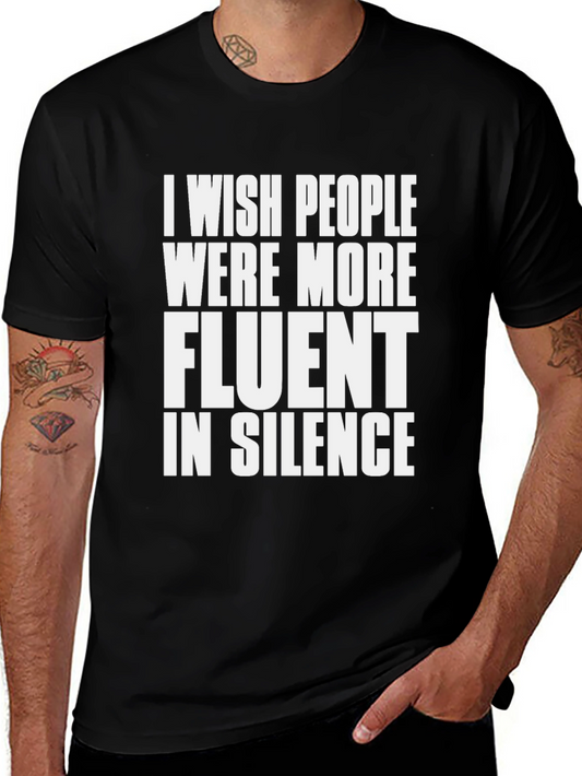 Fluent in Silence Black Graphic T-Shirt