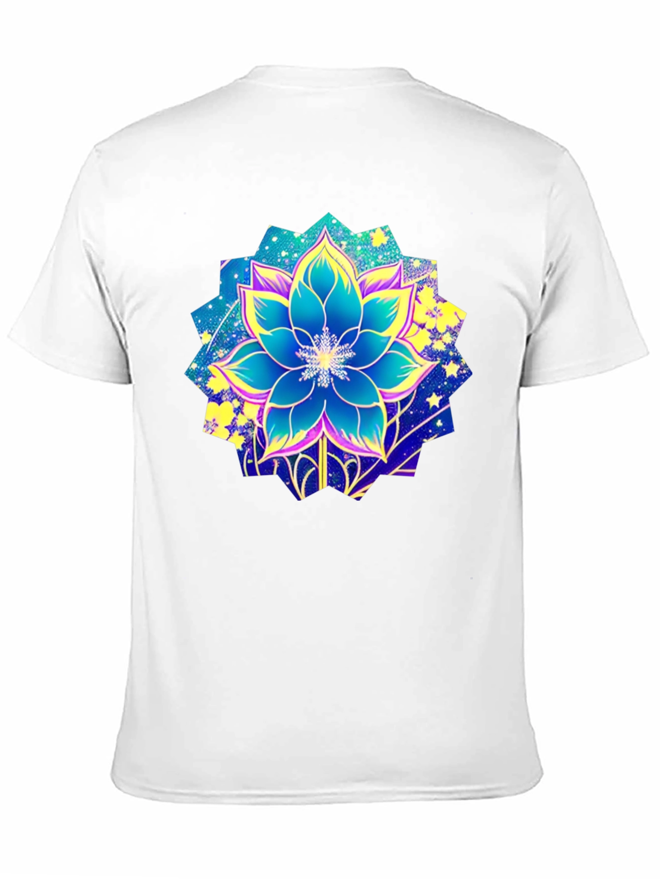 Floral Galaxy Print Black T-Shirt