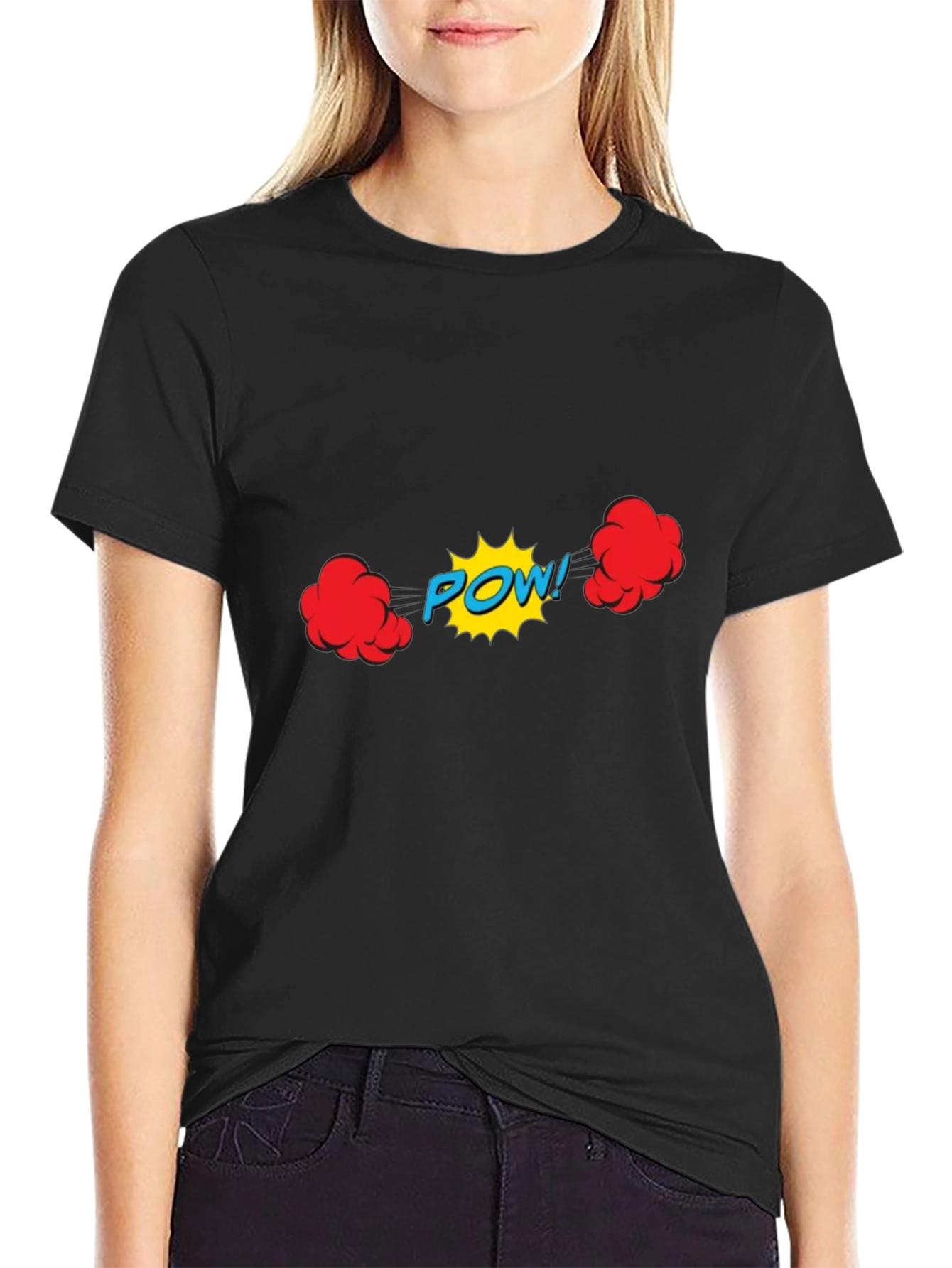Comic Book POW! Graphic Black T-Shirt
