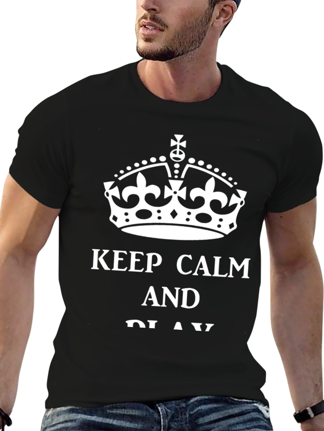 Keep Calm Crown Graphic Tee - Black