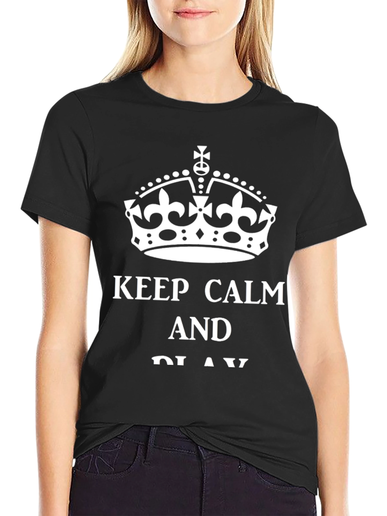 Keep Calm Crown Graphic Tee - Black