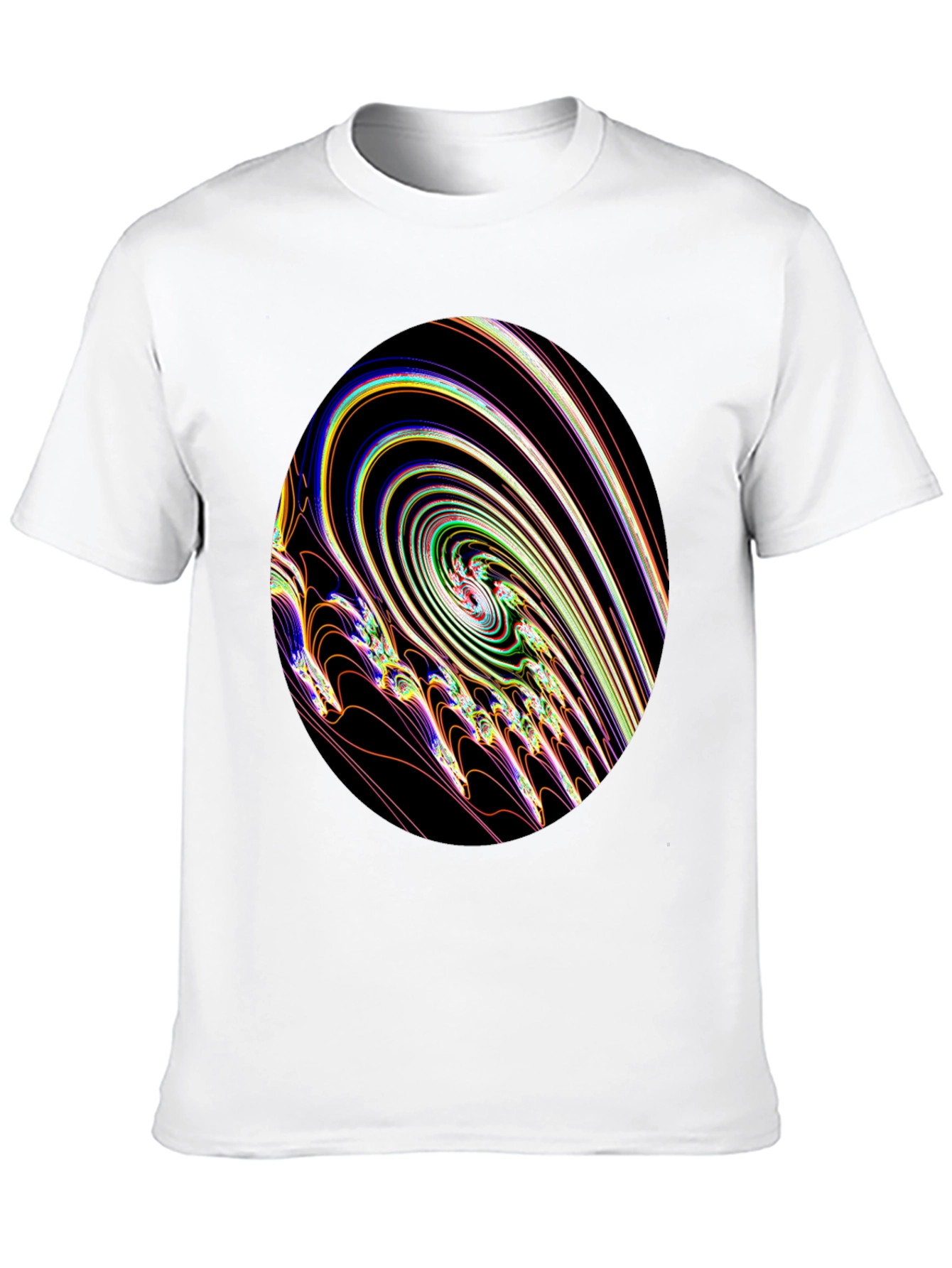 Abstract Swirl Graphic Black T-Shirt