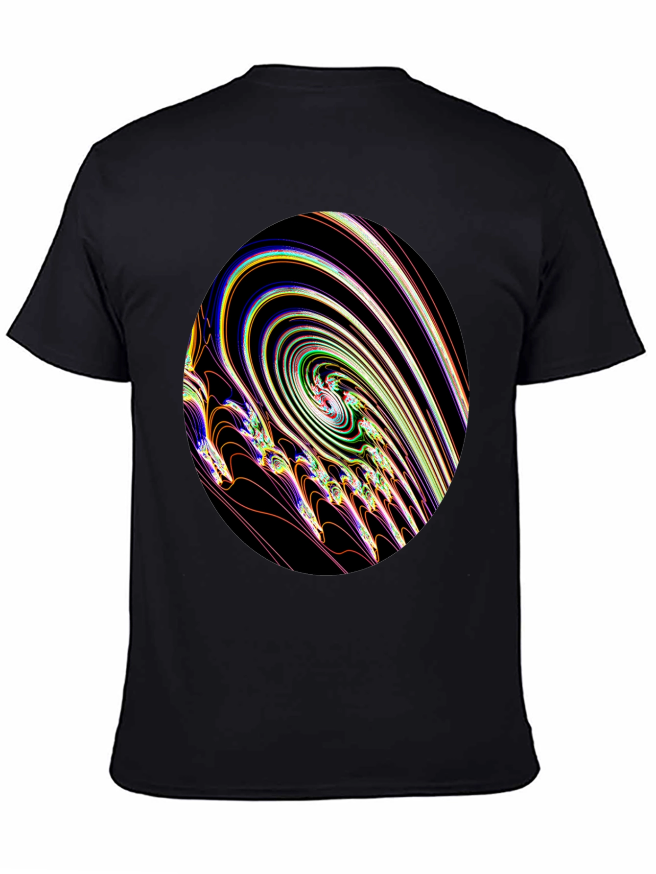 Abstract Swirl Graphic Black T-Shirt