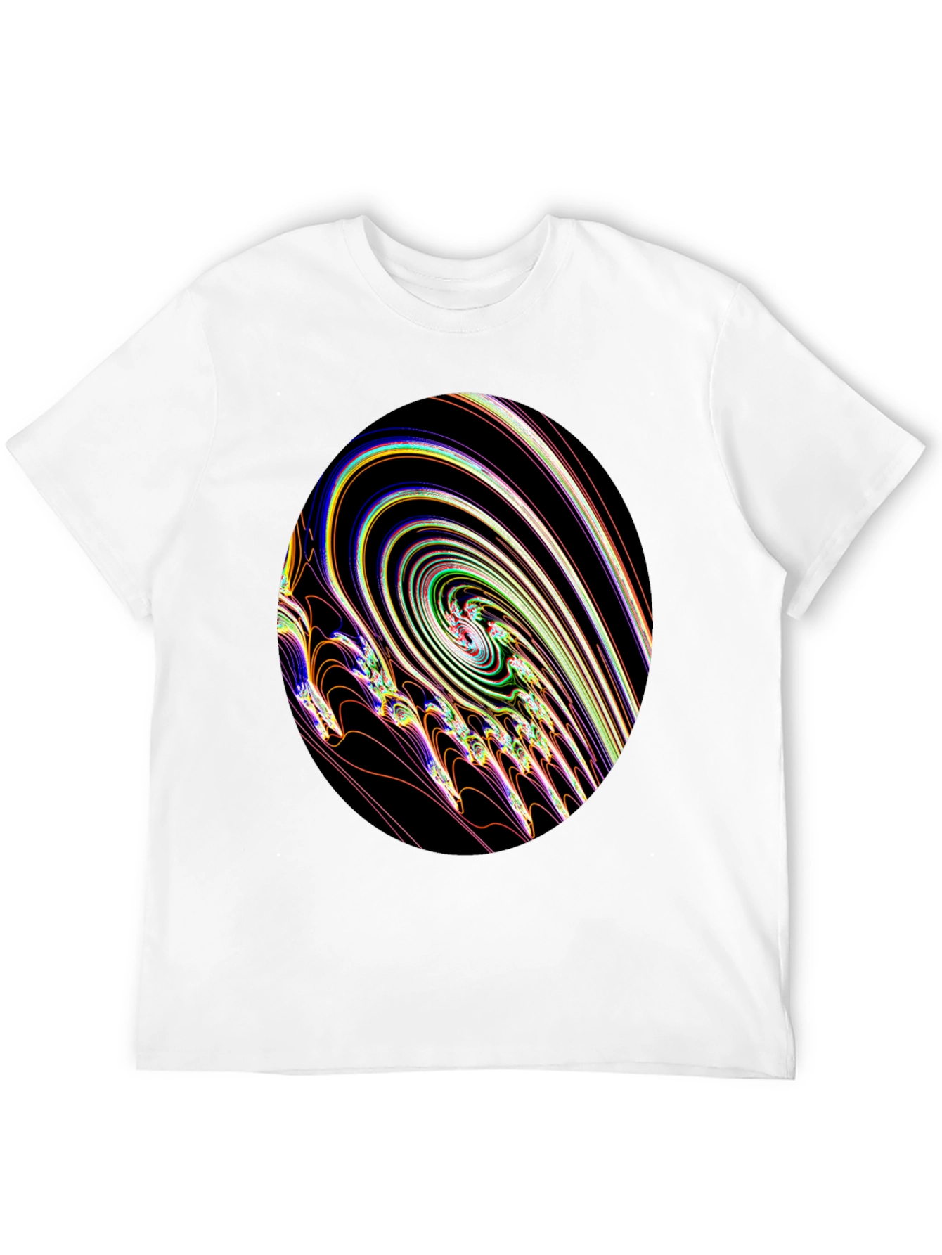 Abstract Swirl Graphic Black T-Shirt