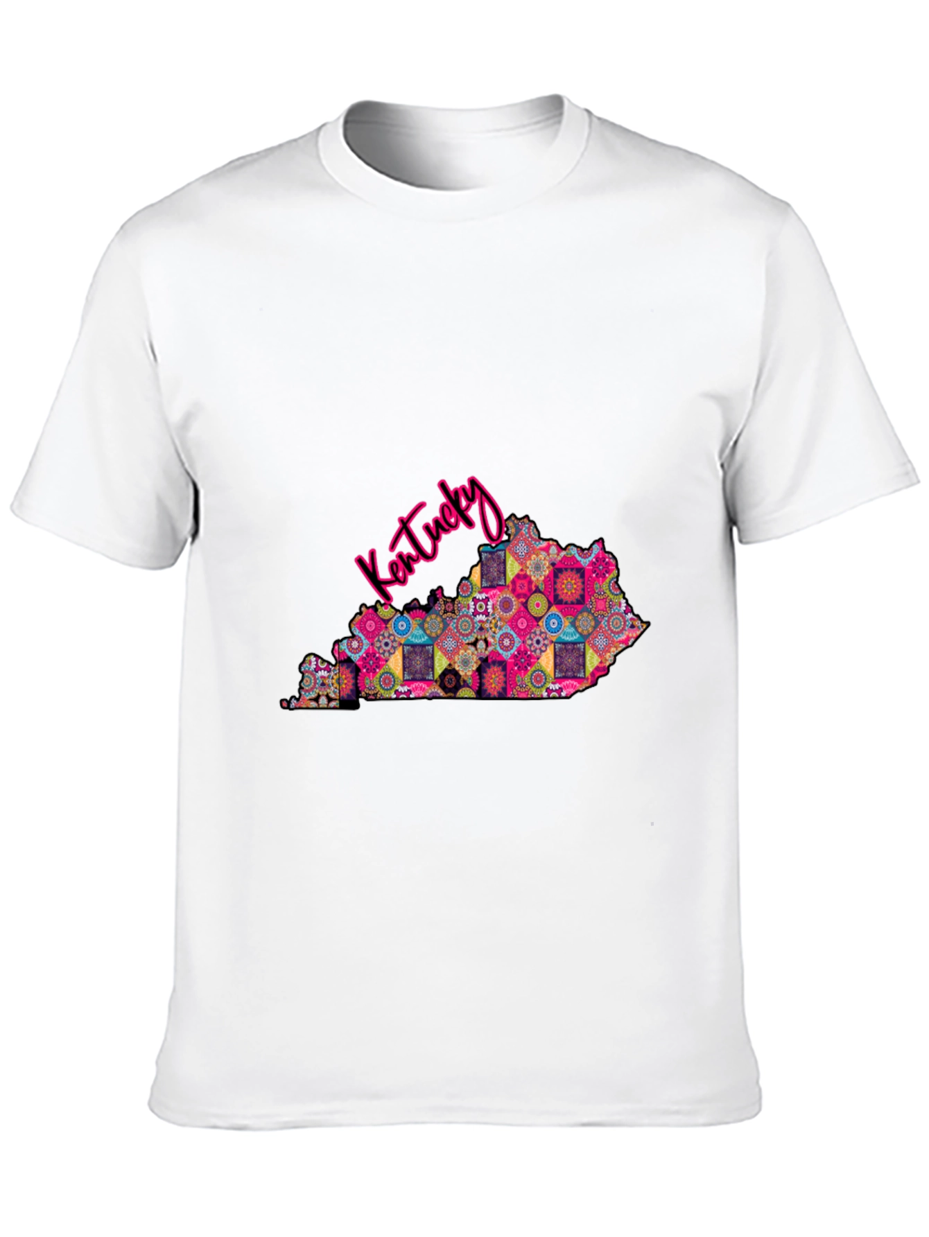 Kentucky State Map Patterned Mens T-Shirt