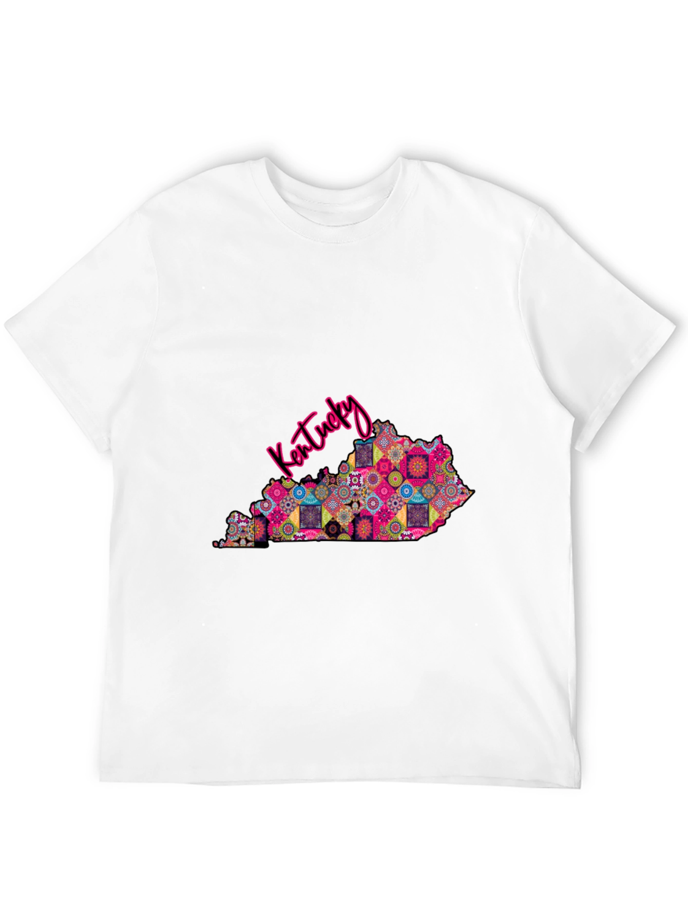 Kentucky State Map Patterned Mens T-Shirt