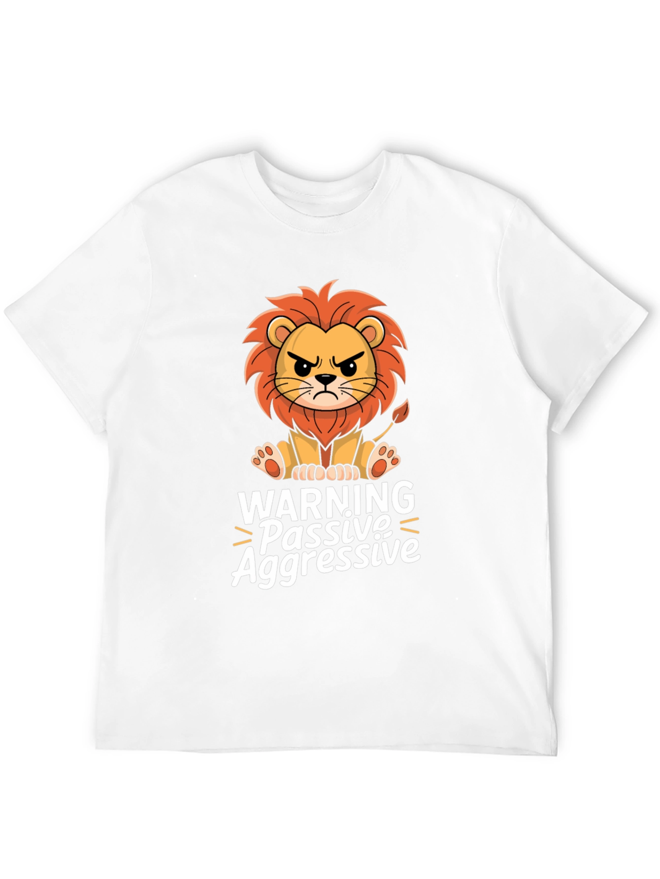 Warning Passive Aggressive Lion Graphic T-Shirt