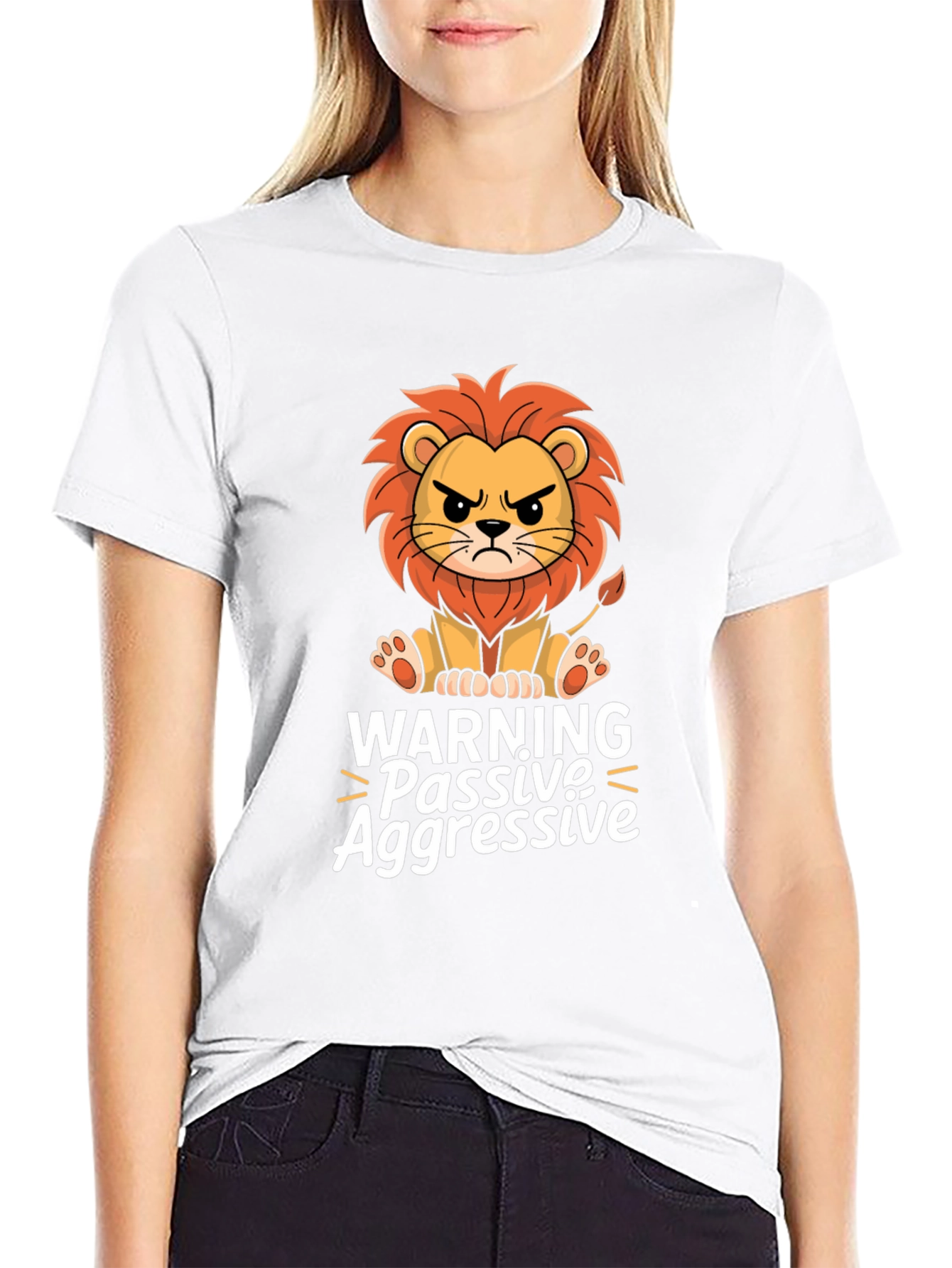 Warning Passive Aggressive Lion Graphic T-Shirt